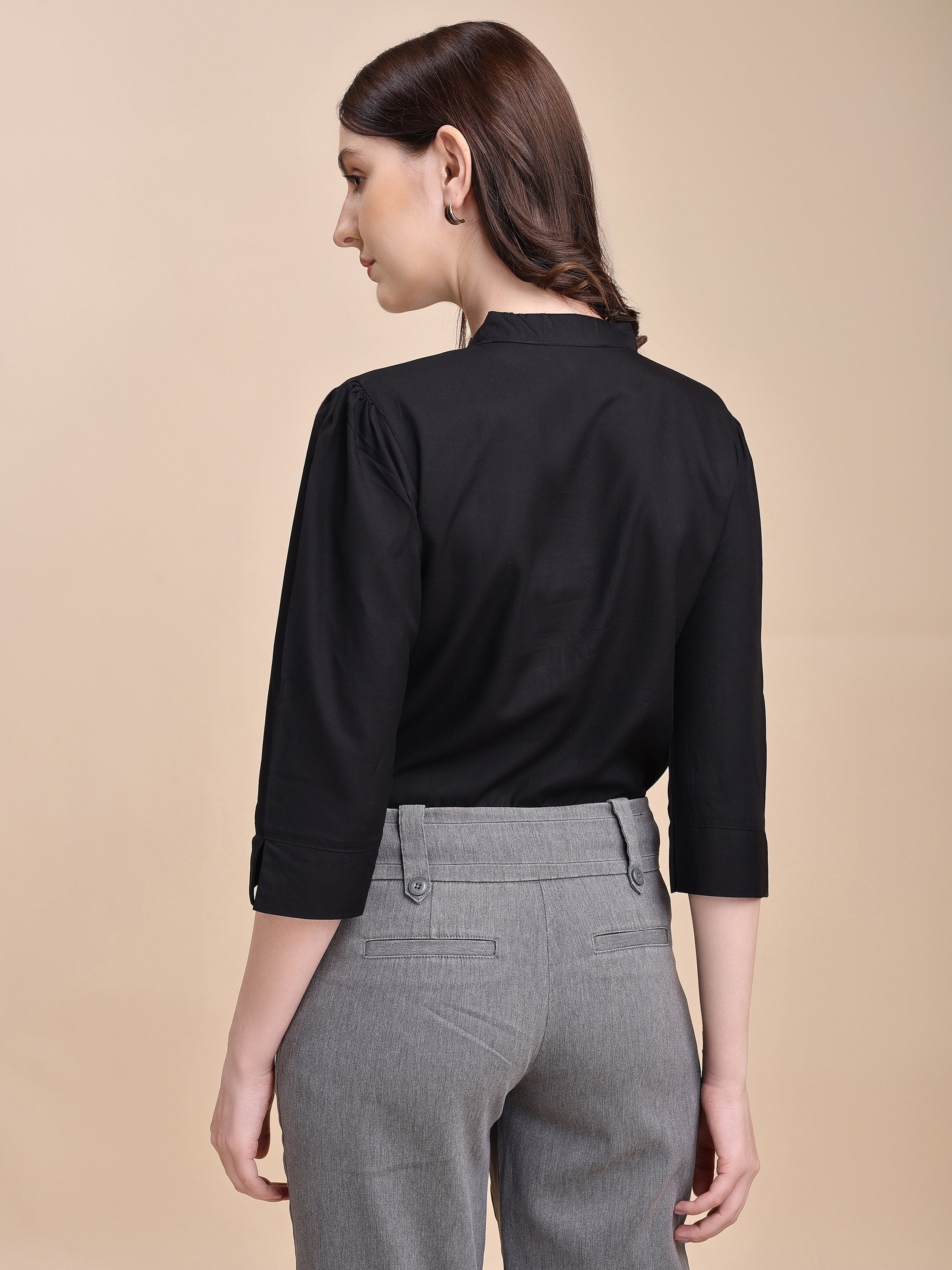 Women Solid Office Wear Shirts