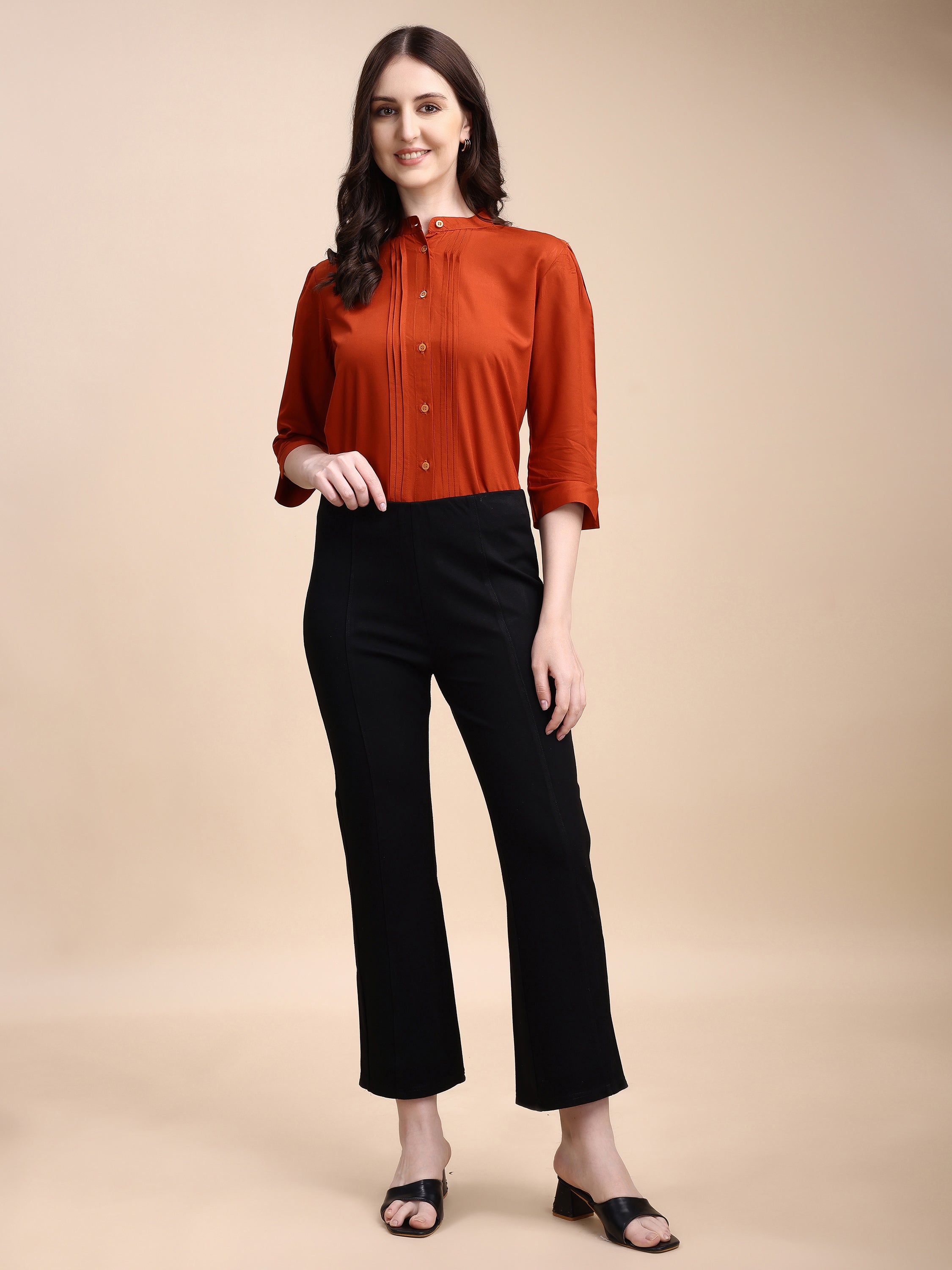 Women Solid Office Wear Shirts