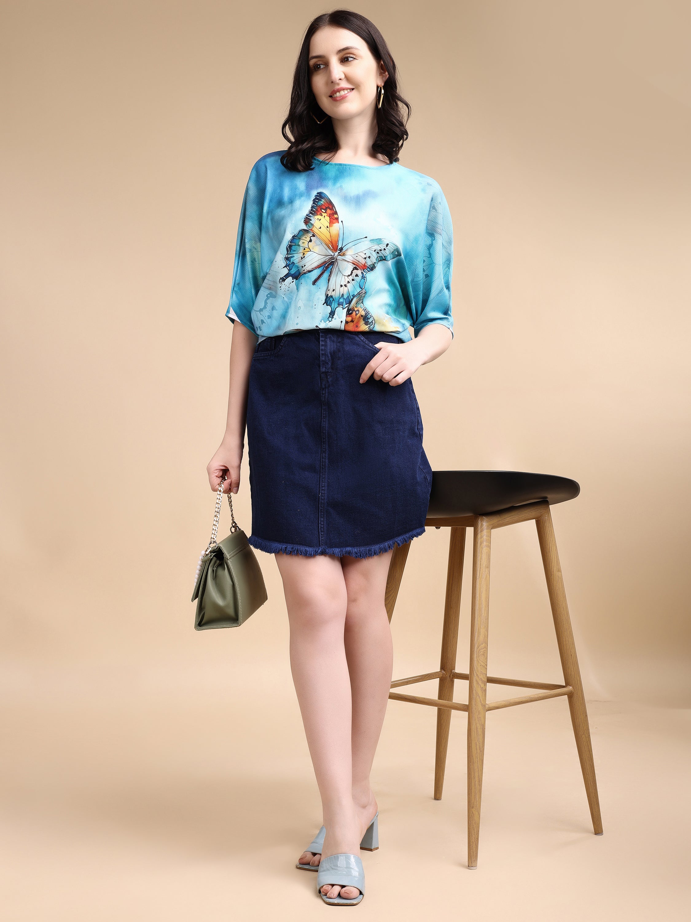 Women printed oversized Top