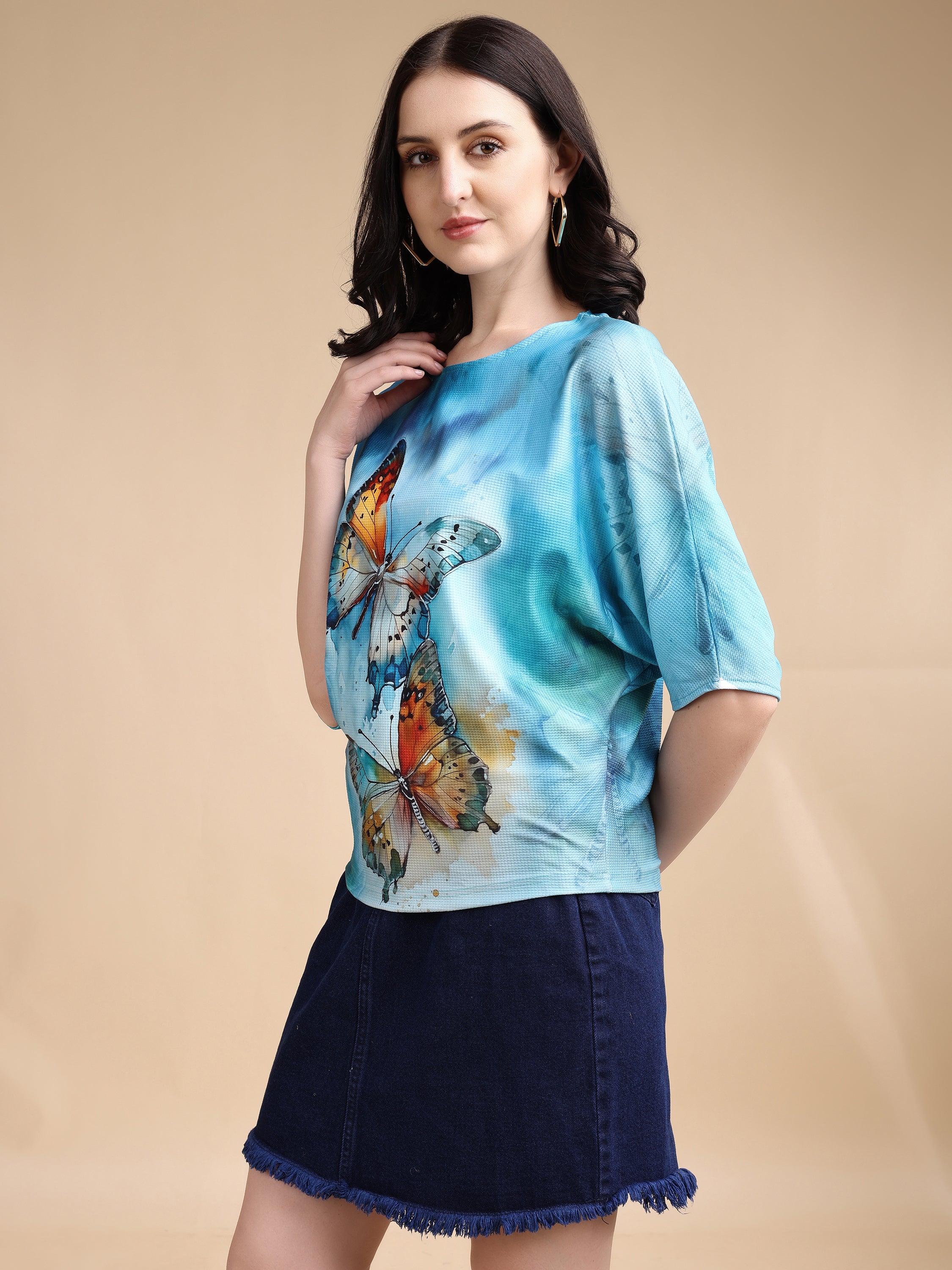 Women printed oversized Top