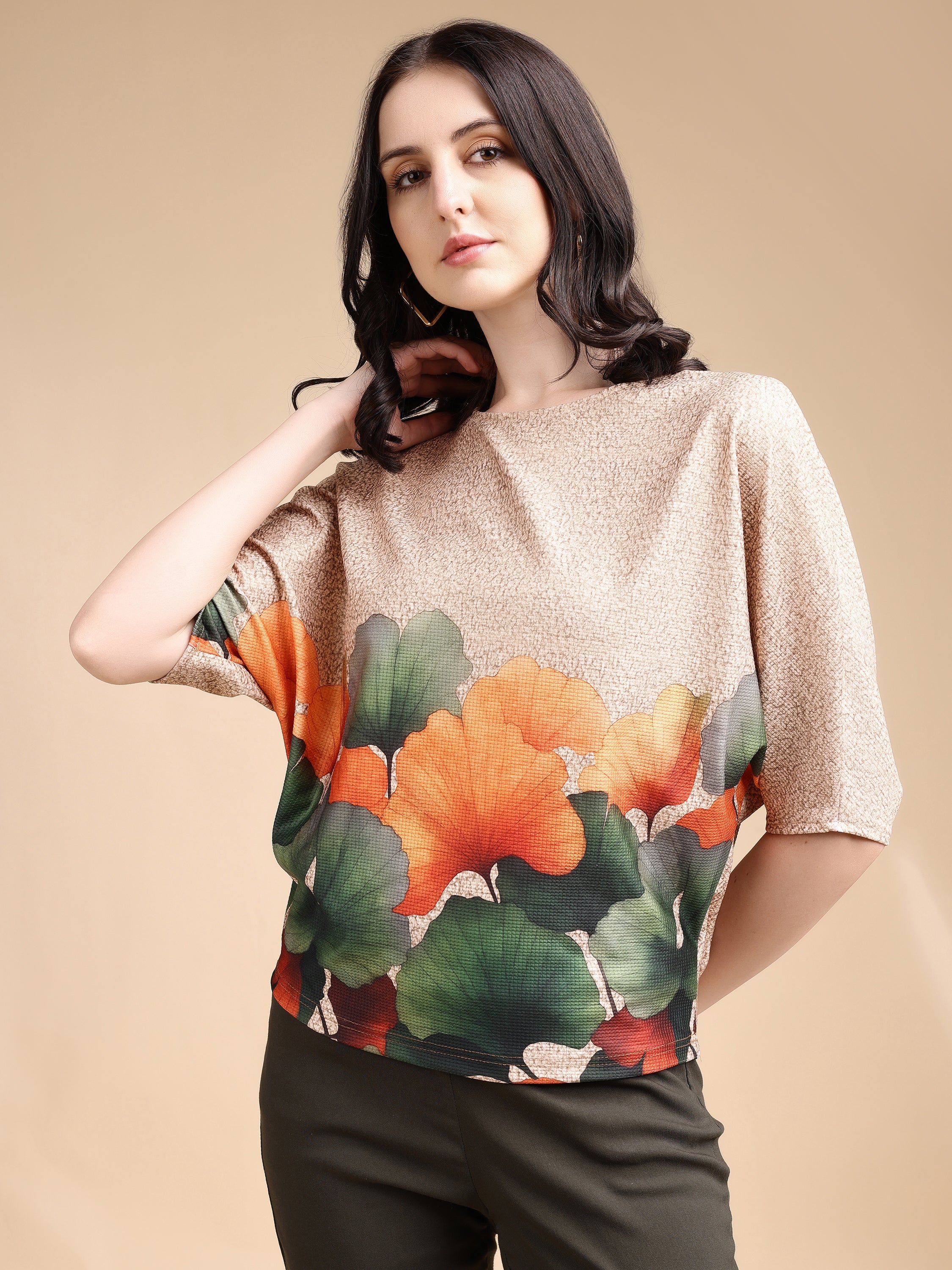 Women printed oversized Top