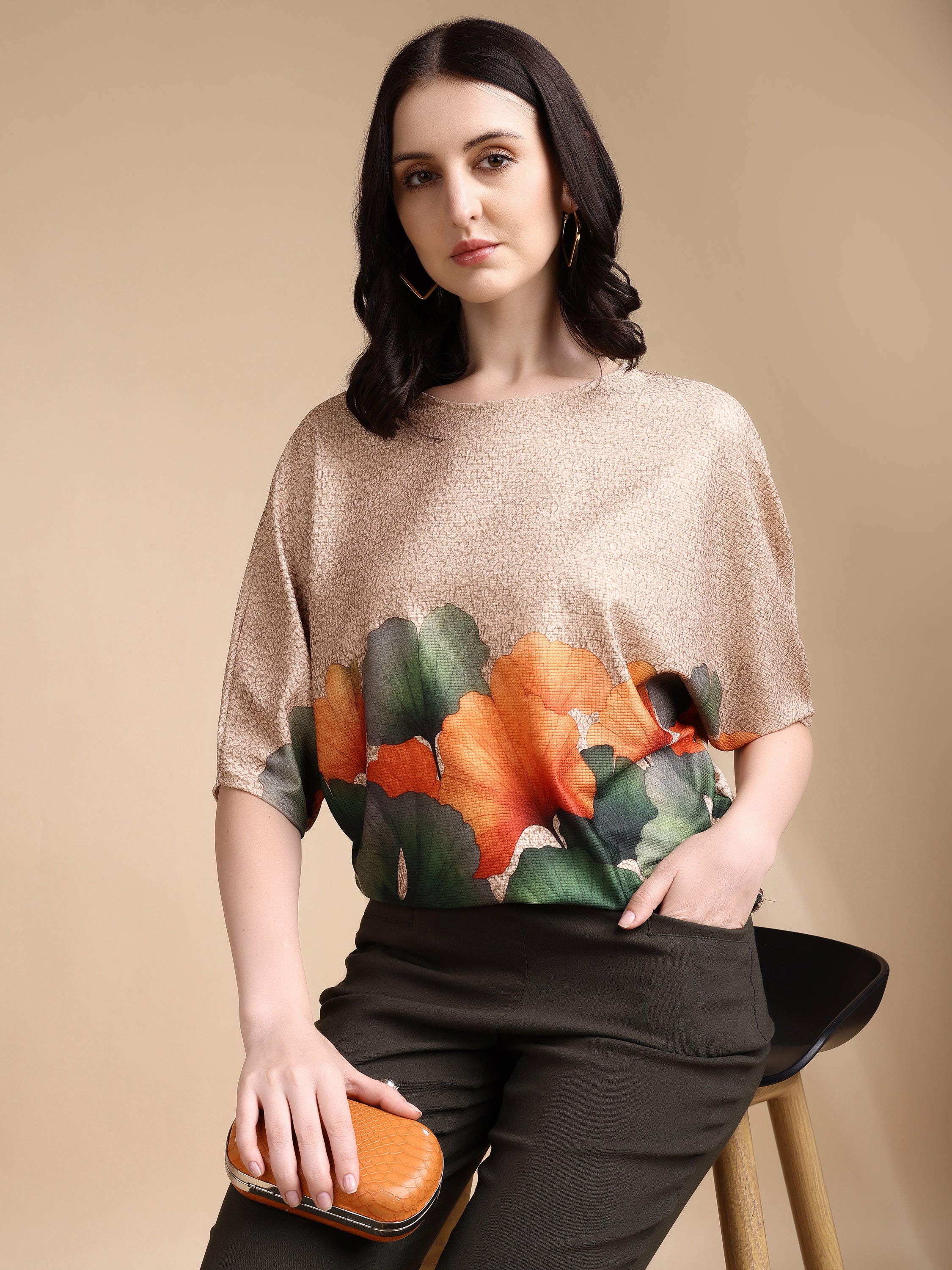 Women printed oversized Top