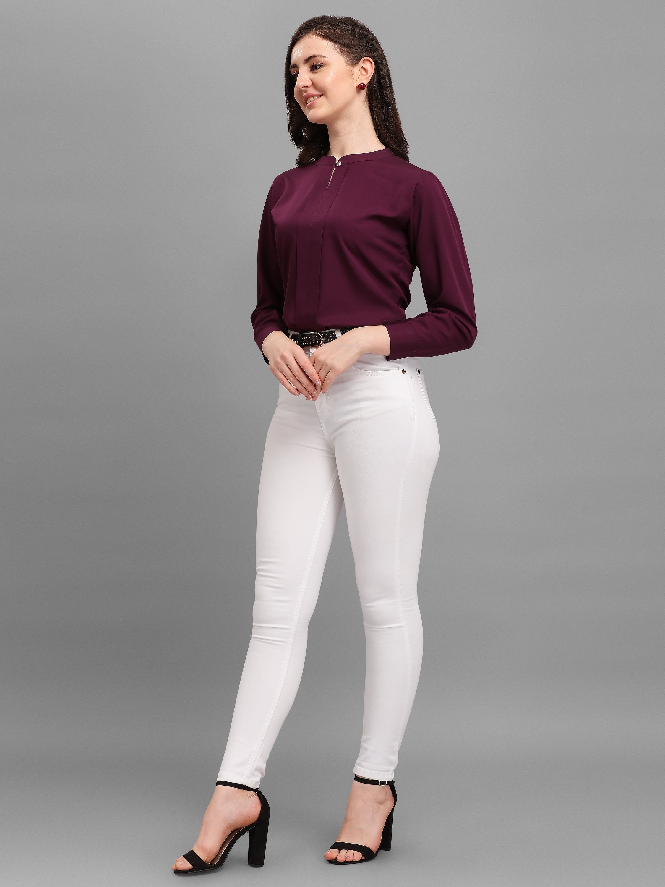 Kinjo Women Solid Formal Shirt