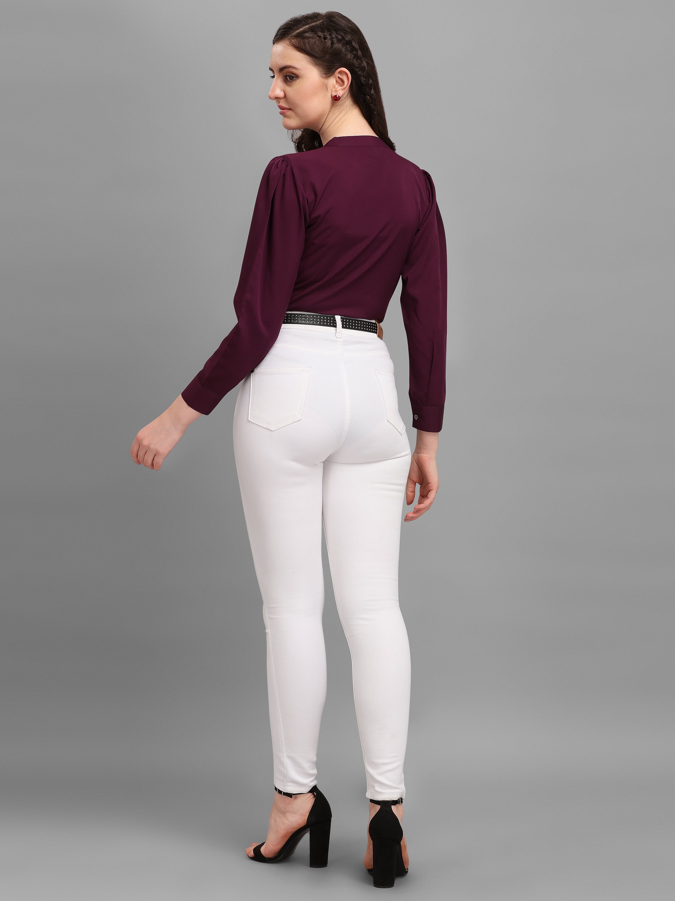 Kinjo Women Solid Formal Shirt