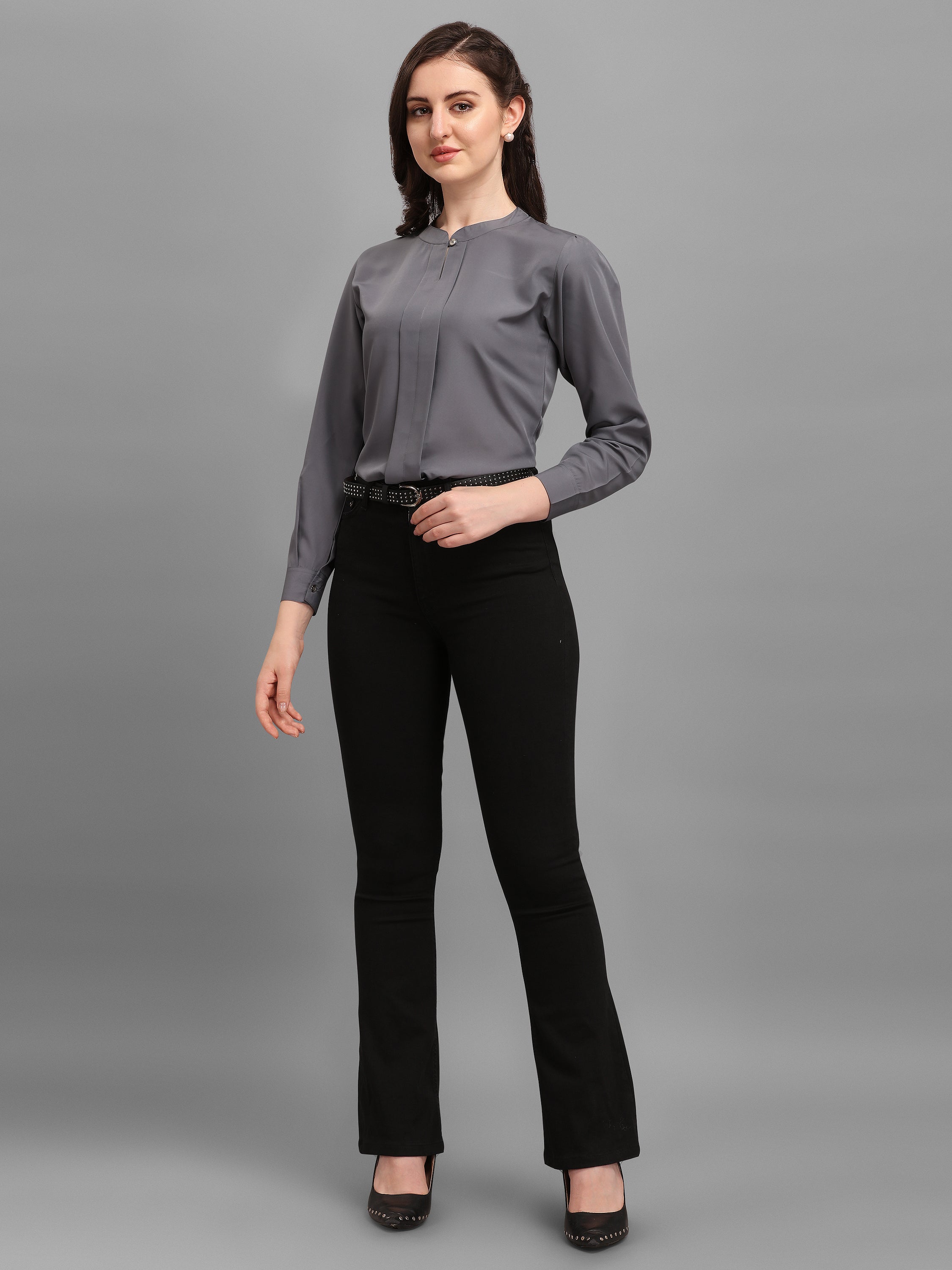 Kinjo Women Solid Formal Shirt