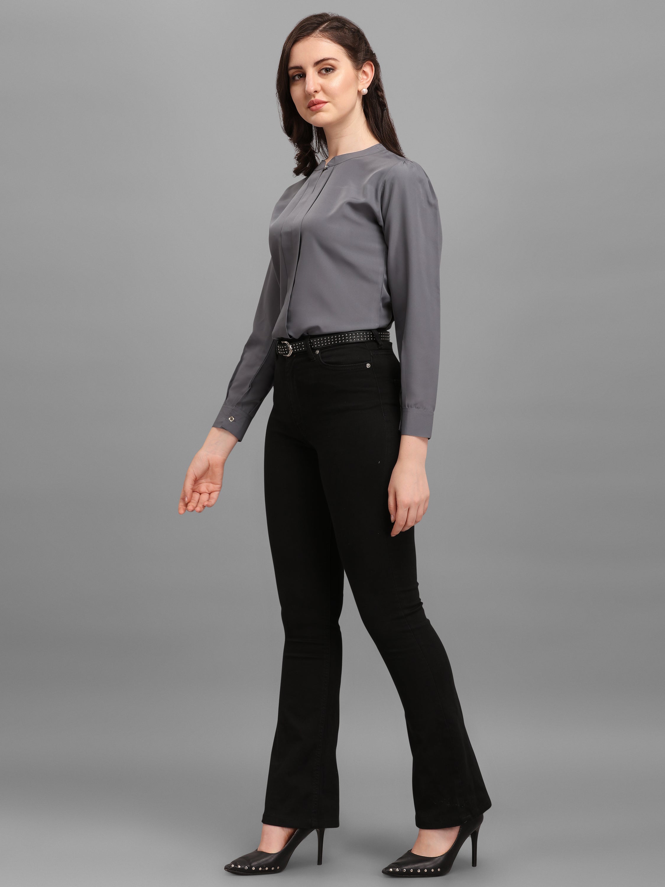 Kinjo Women Solid Formal Shirt