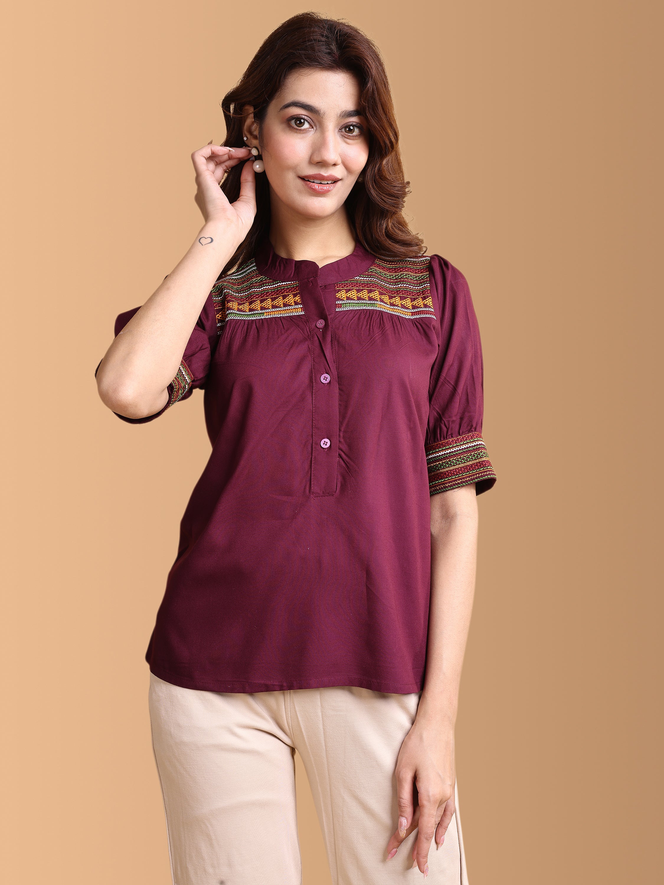 Women Embroidery Work Top