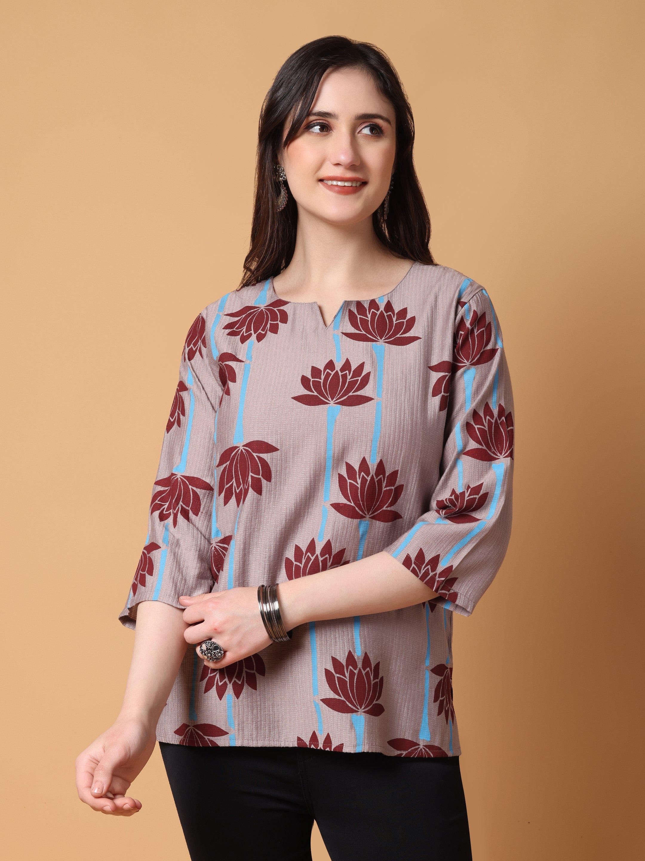 Women Lotus Printed Top