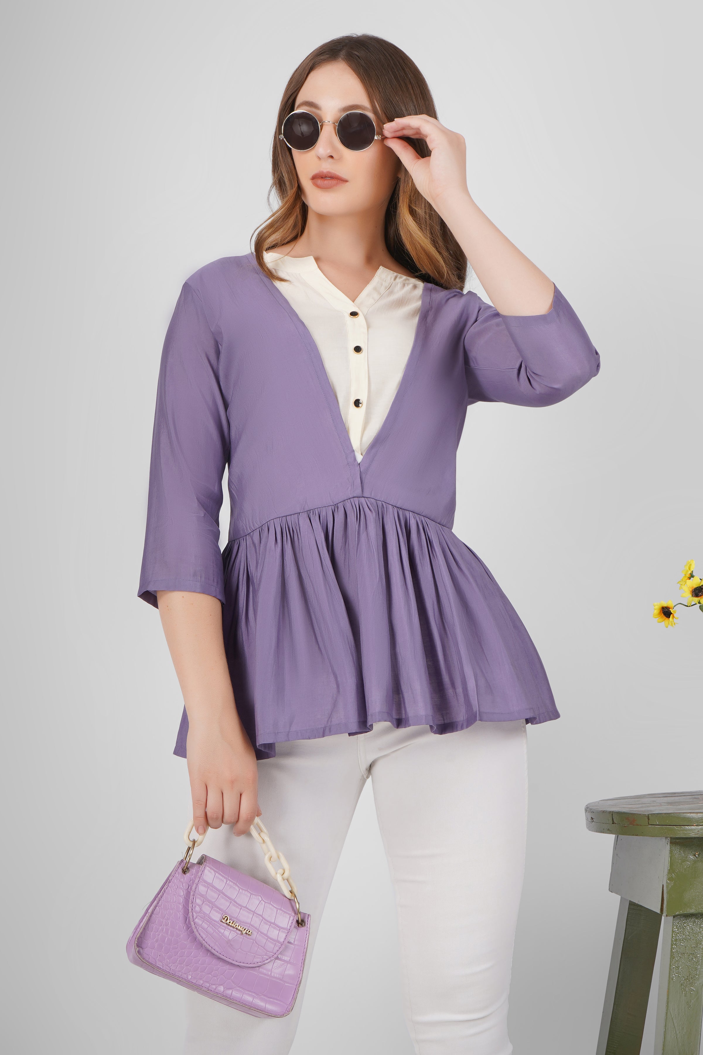 Women Solid Flared Tops