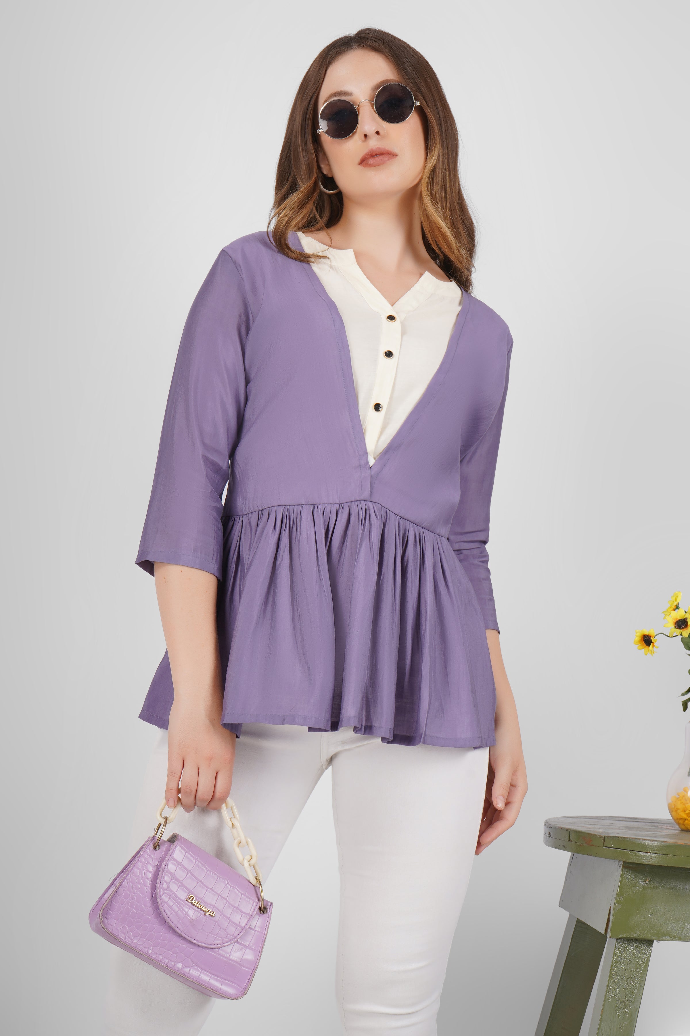 Women Solid Flared Tops