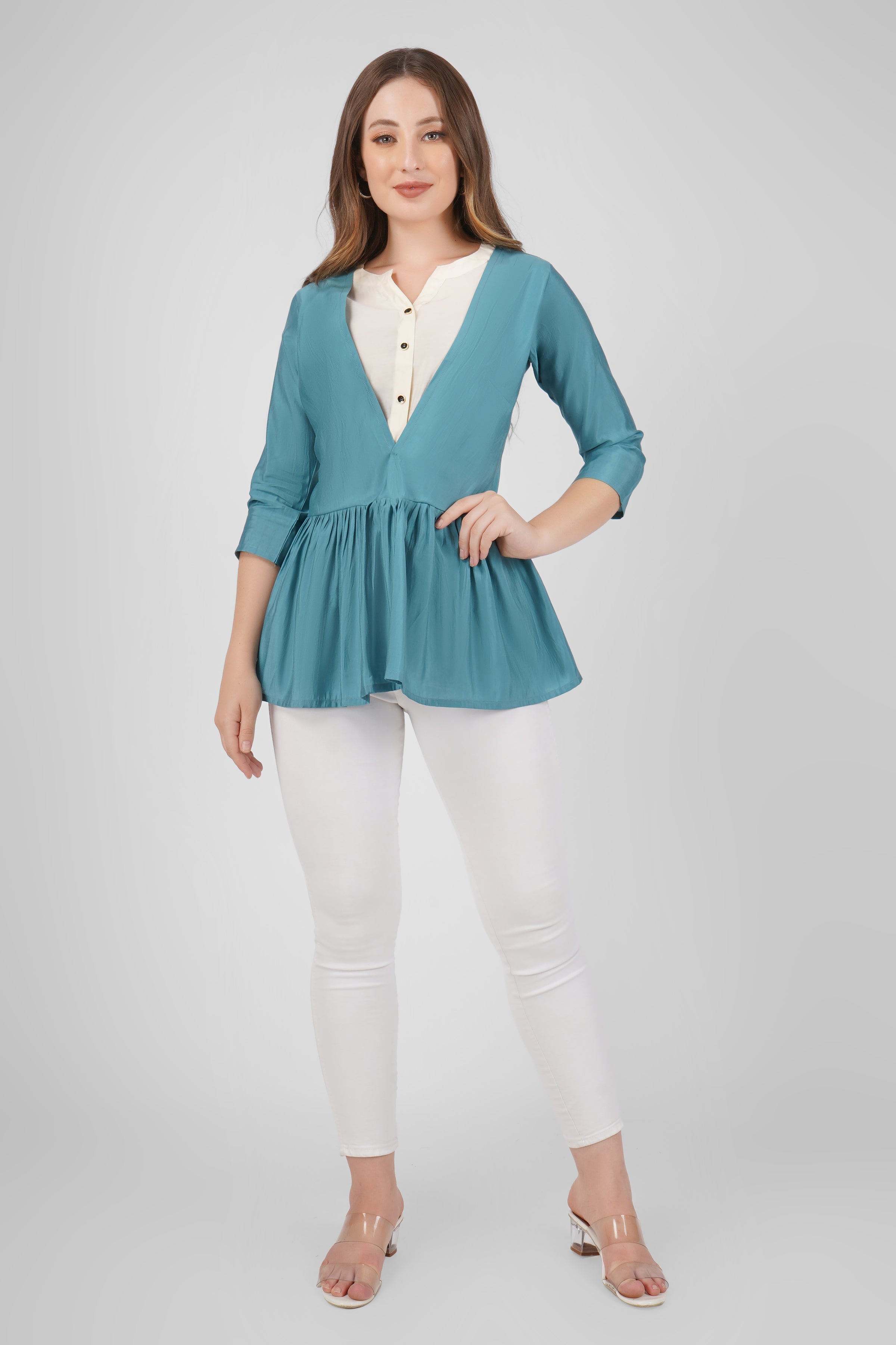 Women Solid Flared Tops