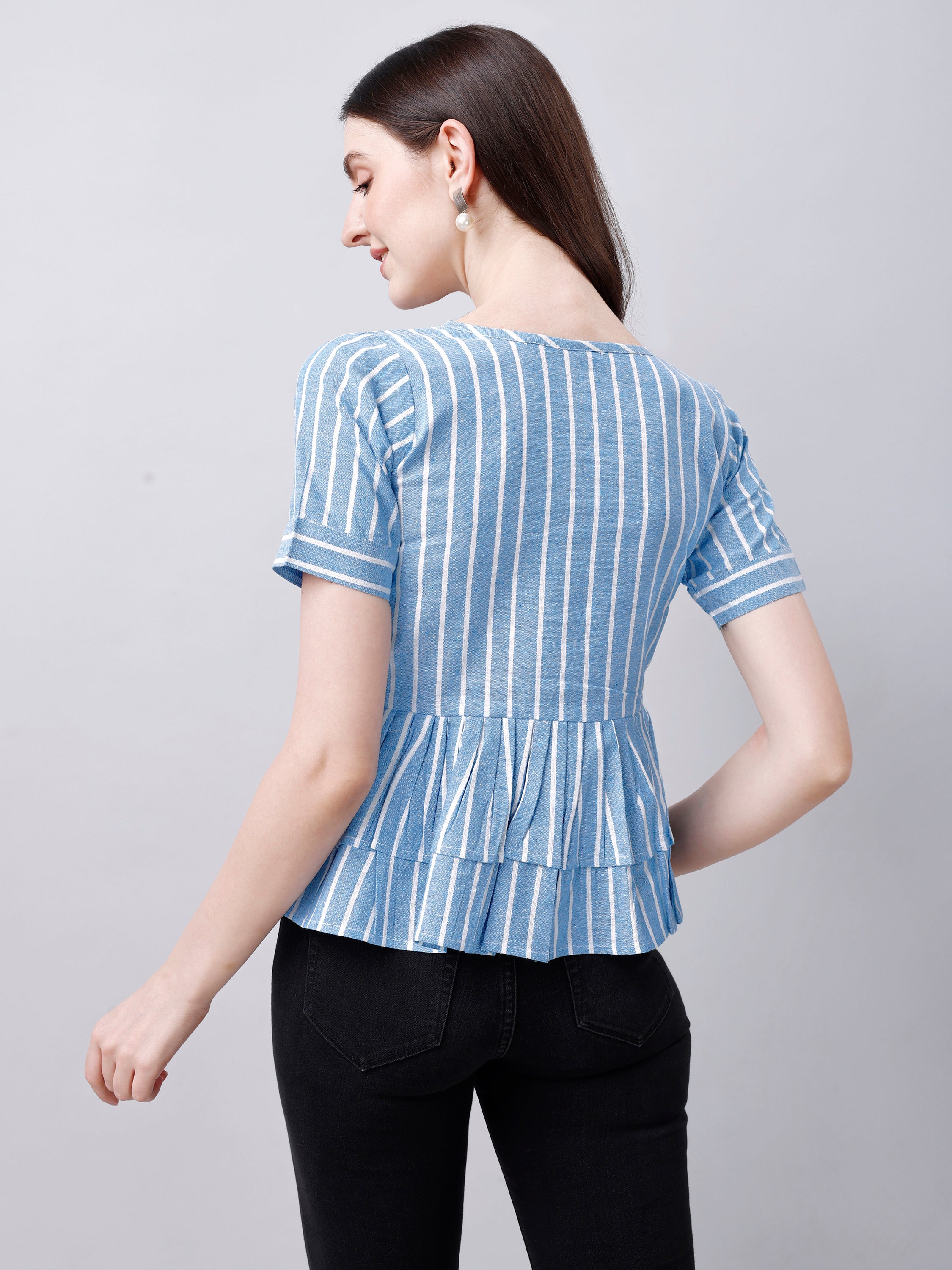 Women Striped Formal Tops