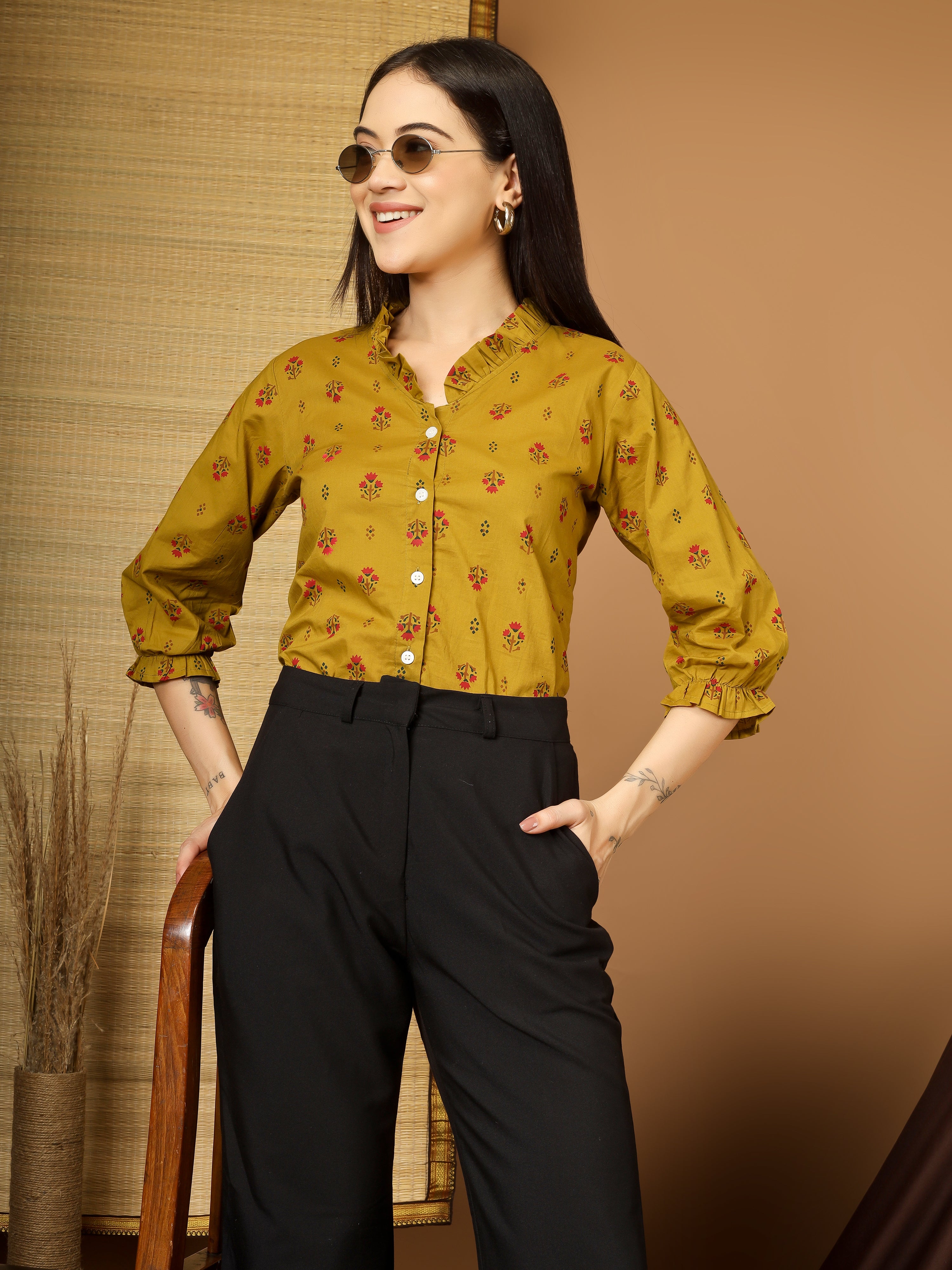 Women Floral Printed Casual Tops