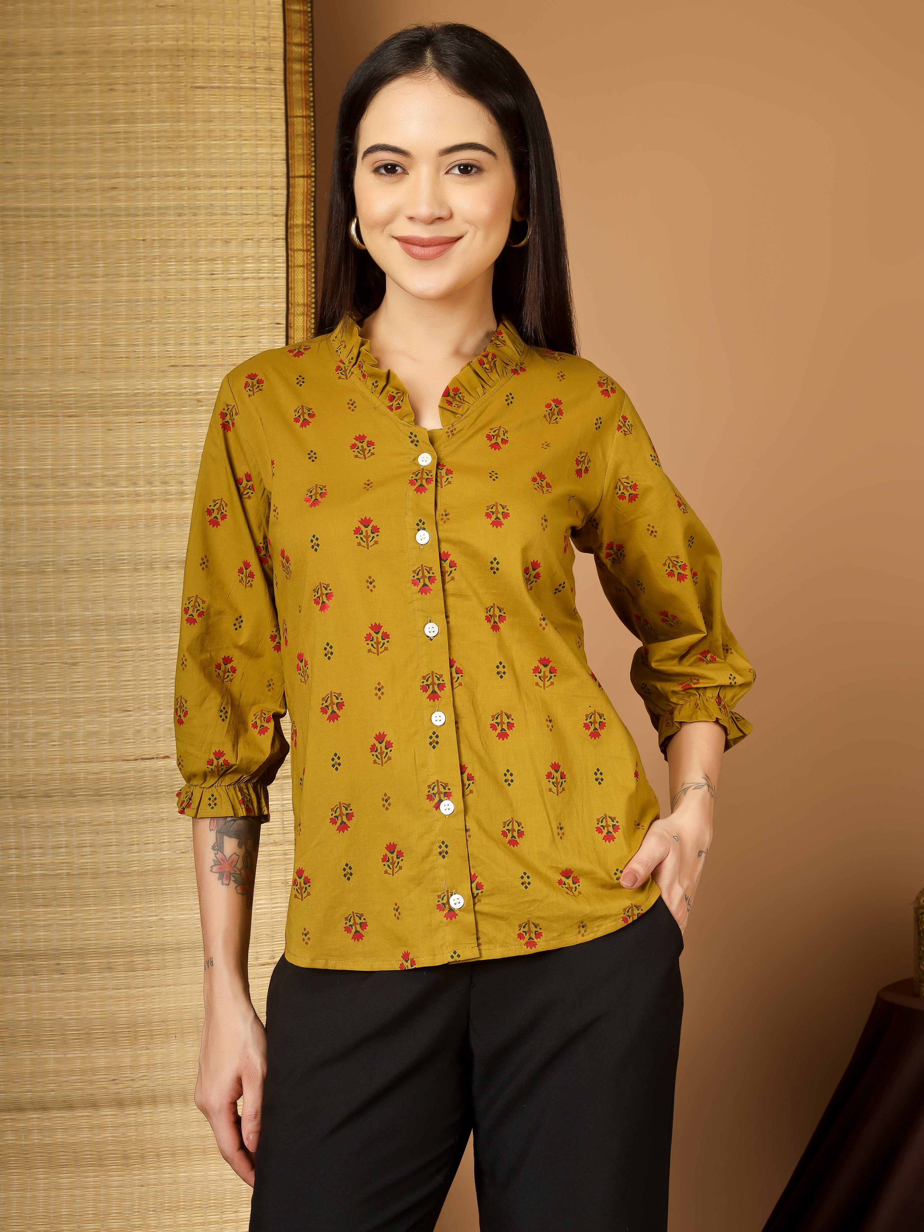 Women Floral Printed Casual Tops
