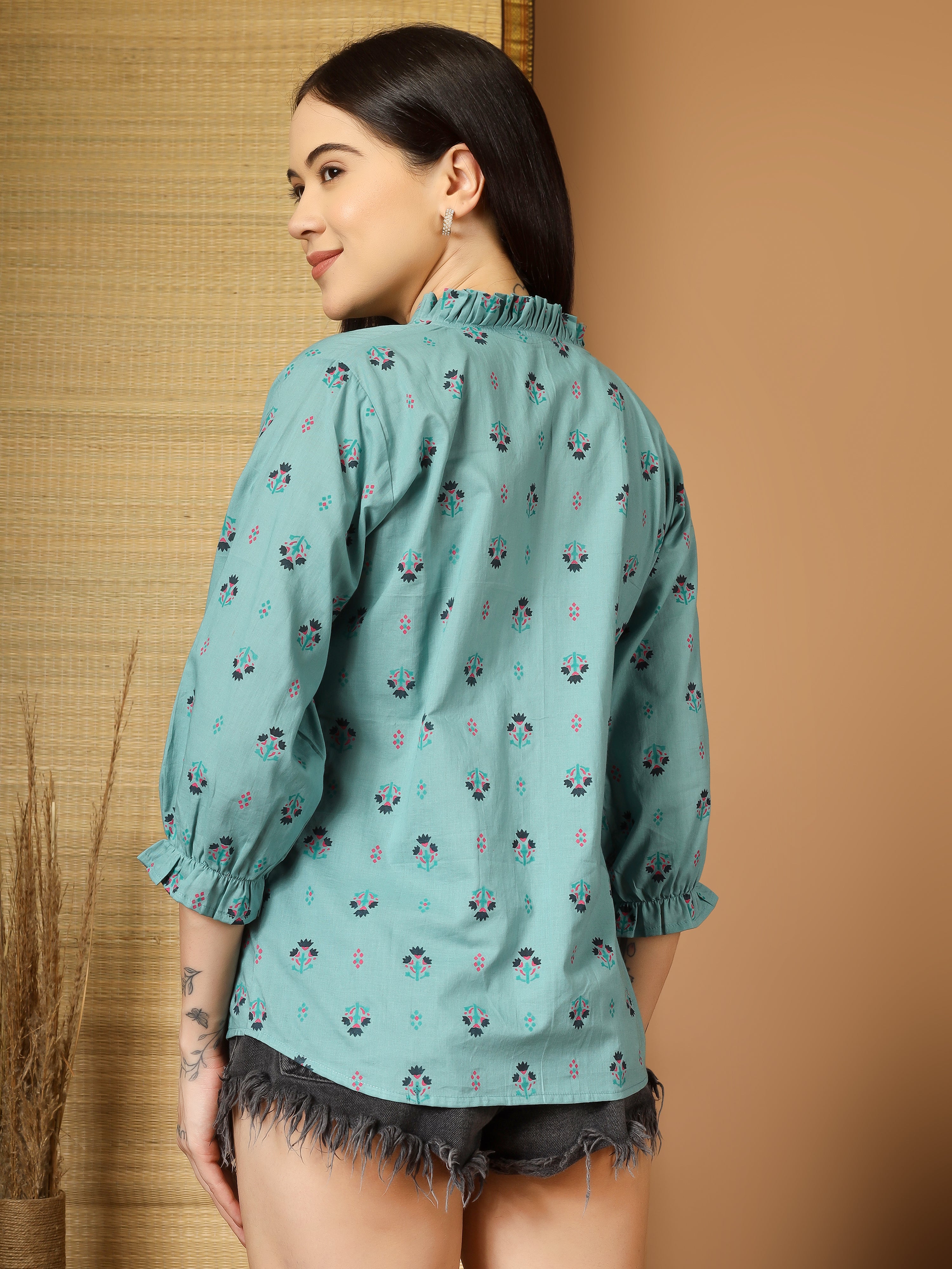 Women Floral Printed Casual Tops