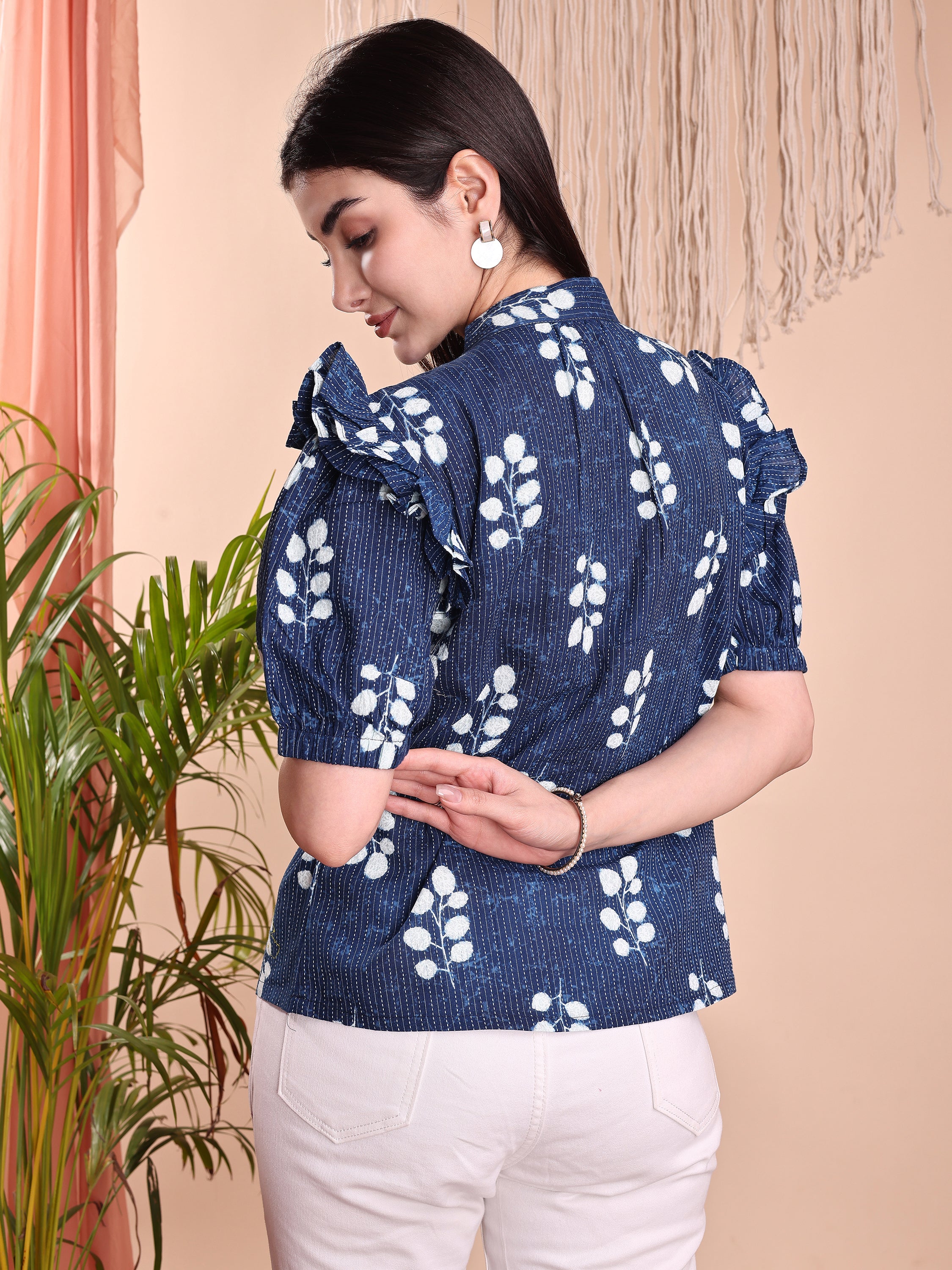 Women Floral Printed Formal Tops