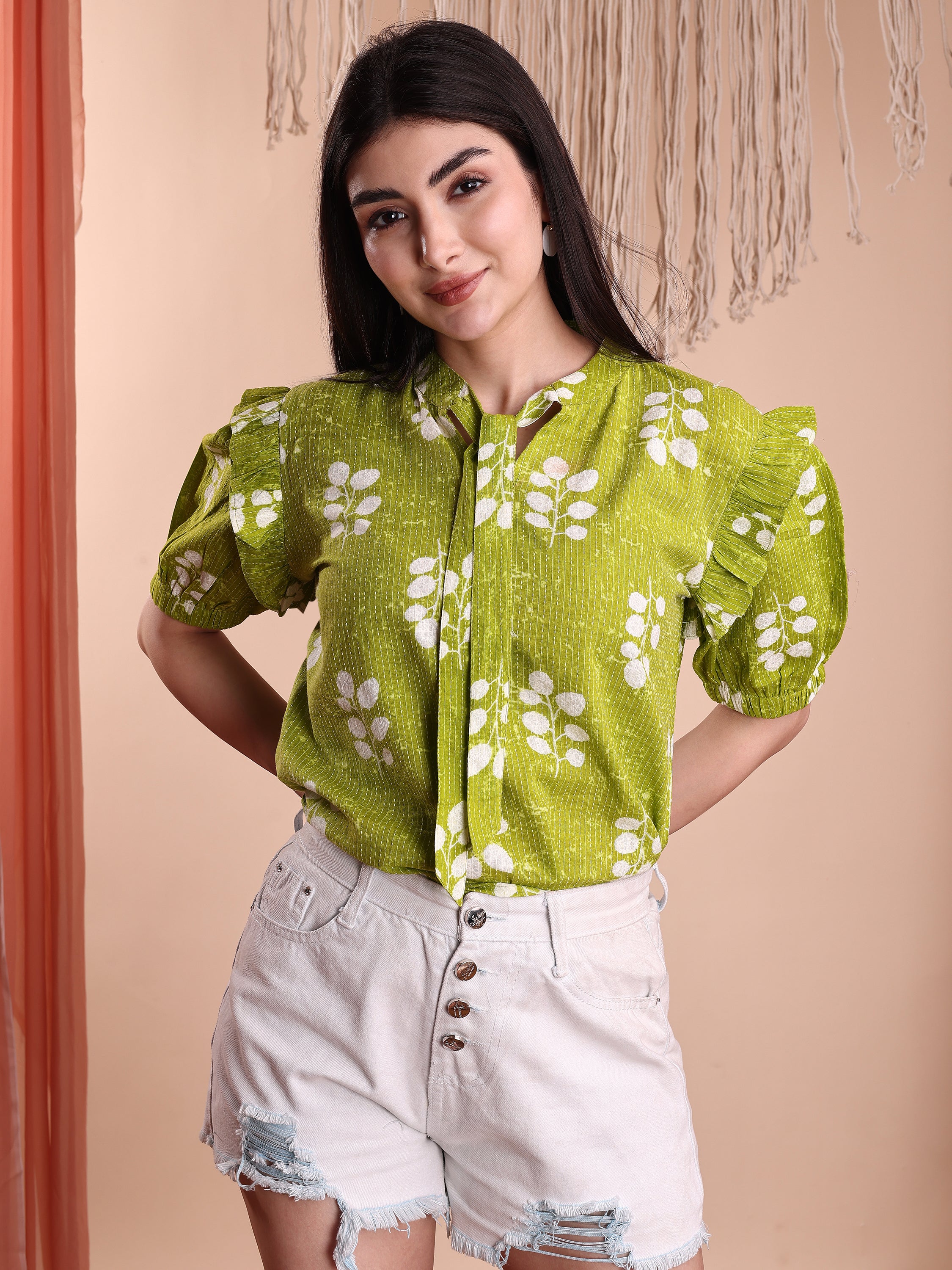 Women Floral Printed Formal Tops
