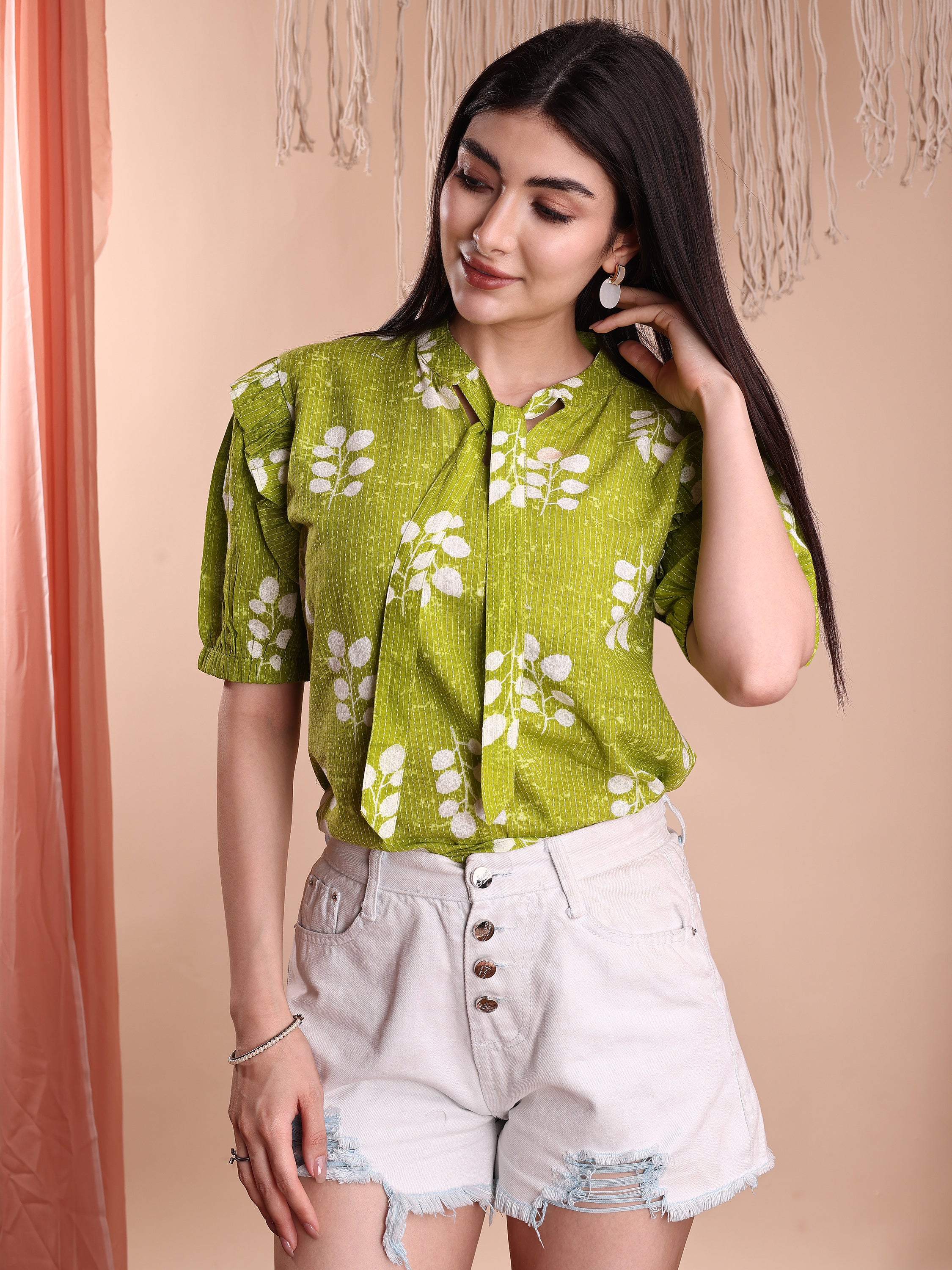 Women Floral Printed Formal Tops