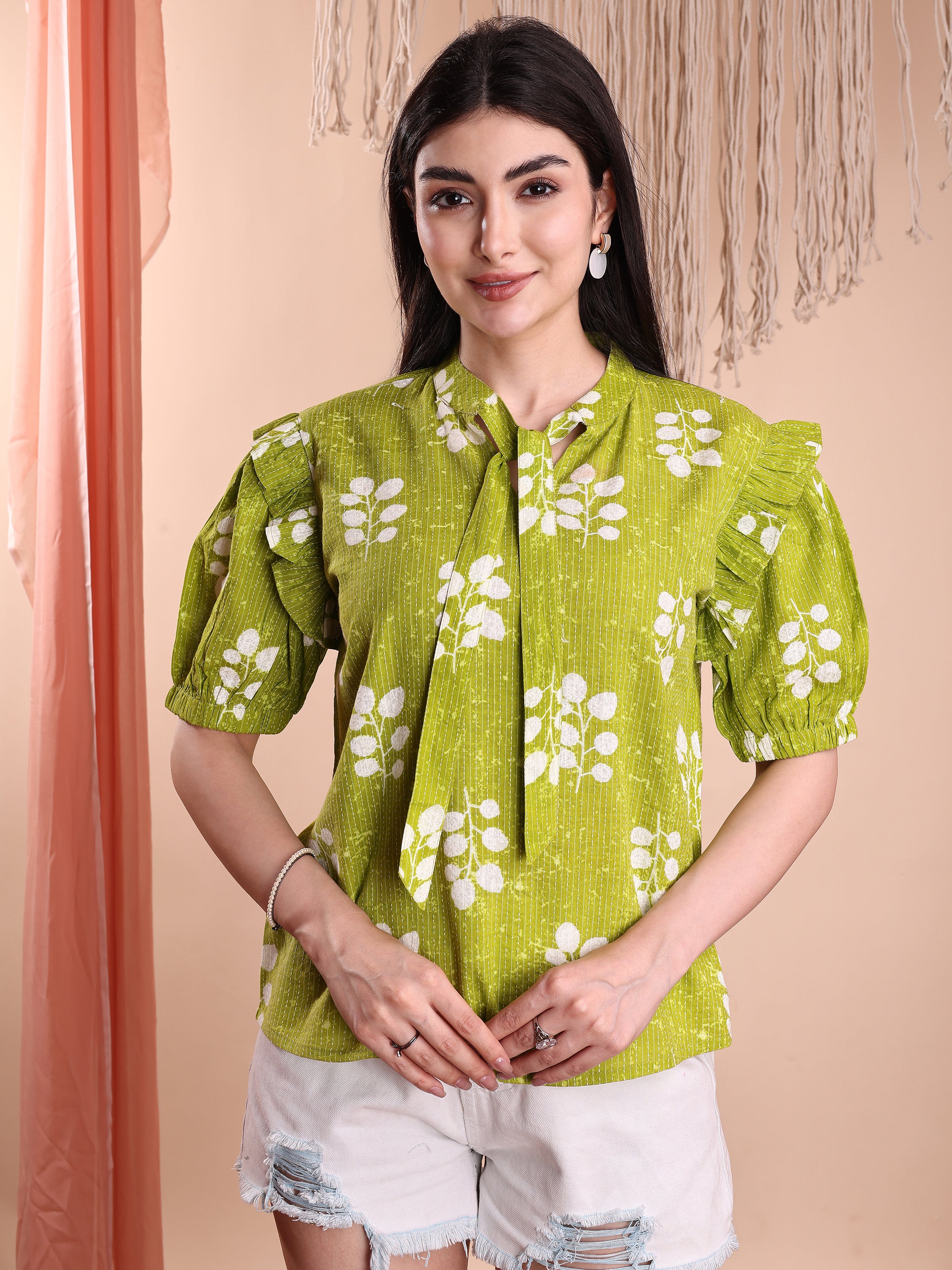Women Floral Printed Formal Tops