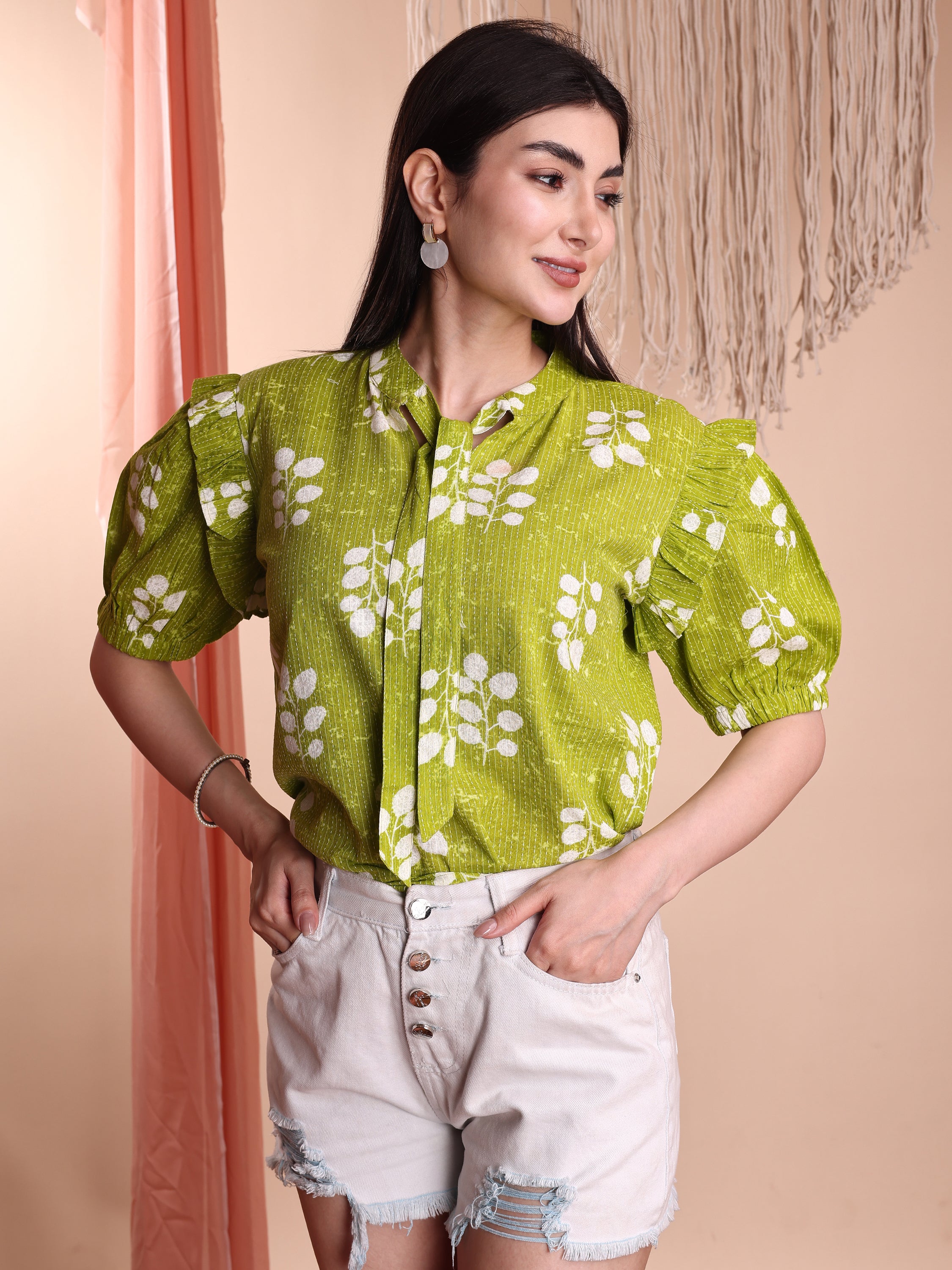 Women Floral Printed Formal Tops