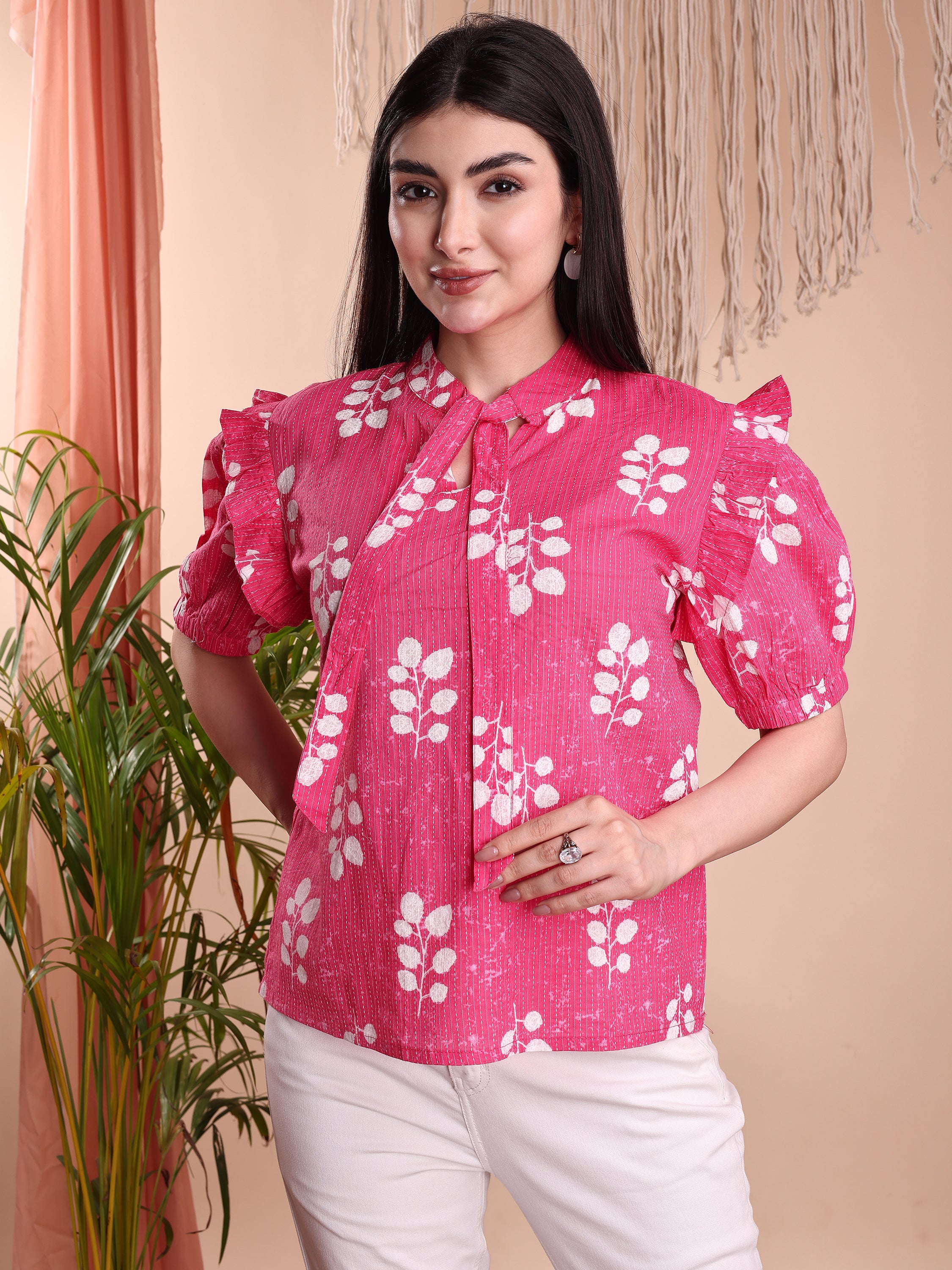 Women Floral Printed Formal Tops
