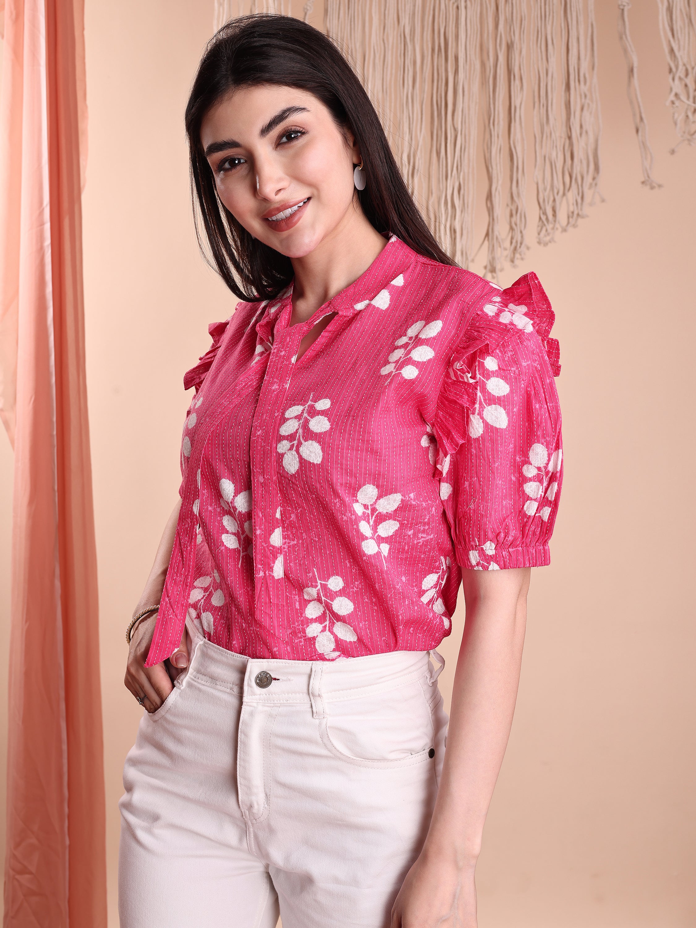 Women Floral Printed Formal Tops