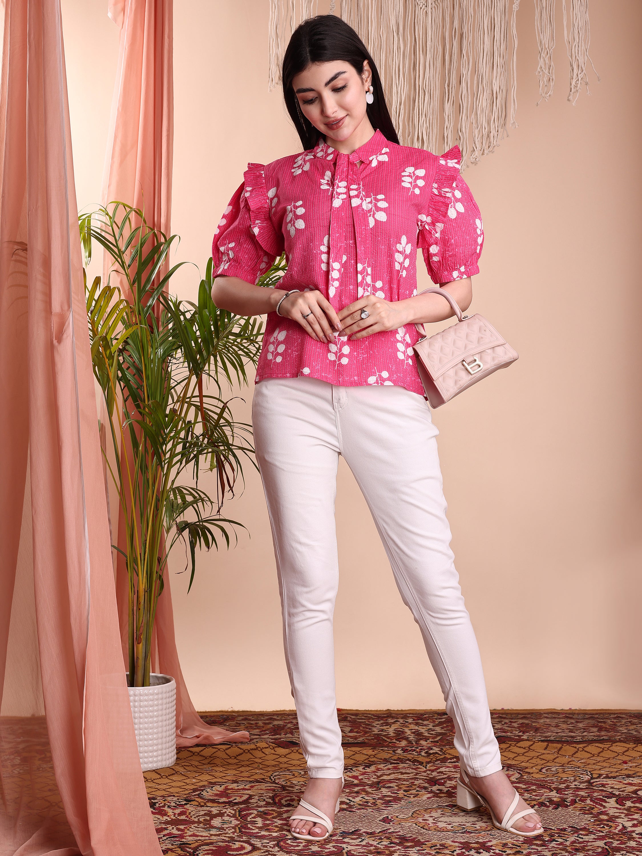 Women Floral Printed Formal Tops