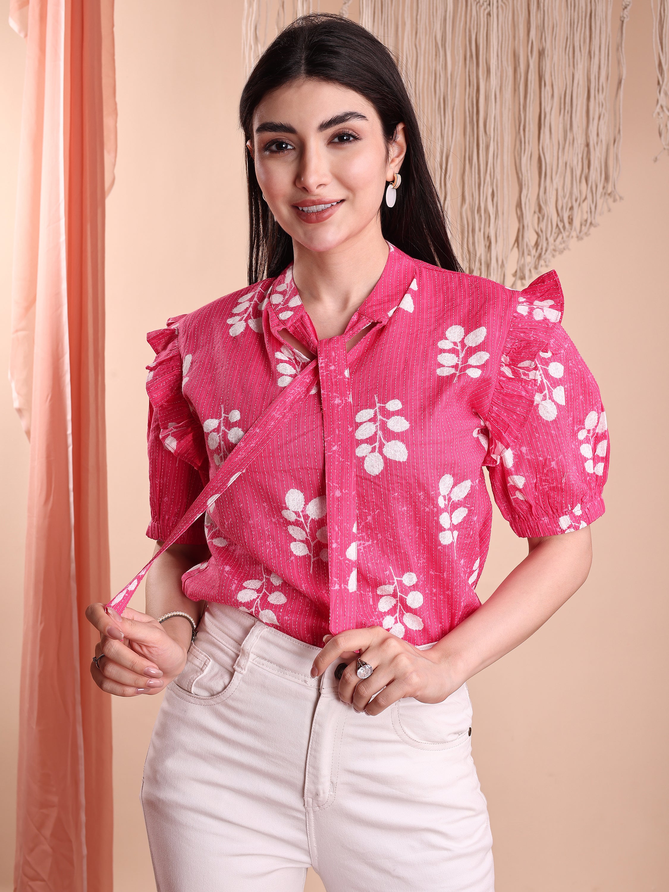 Women Floral Printed Formal Tops