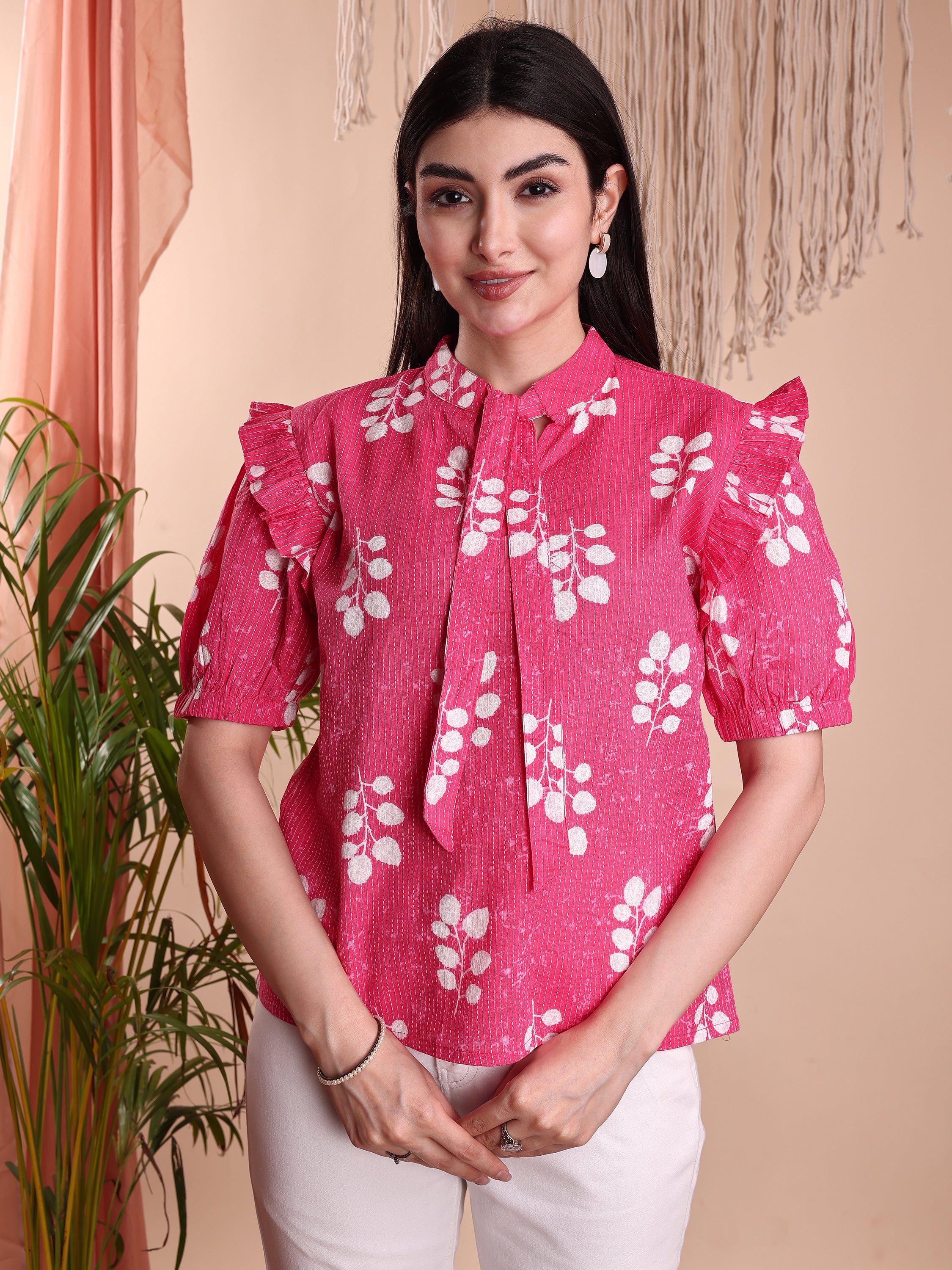Women Floral Printed Formal Tops