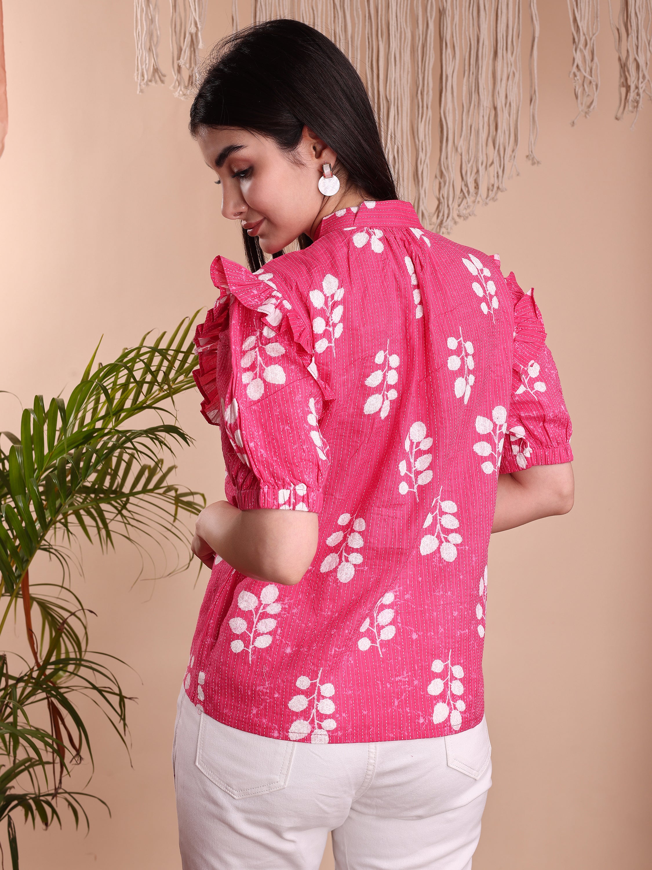 Women Floral Printed Formal Tops