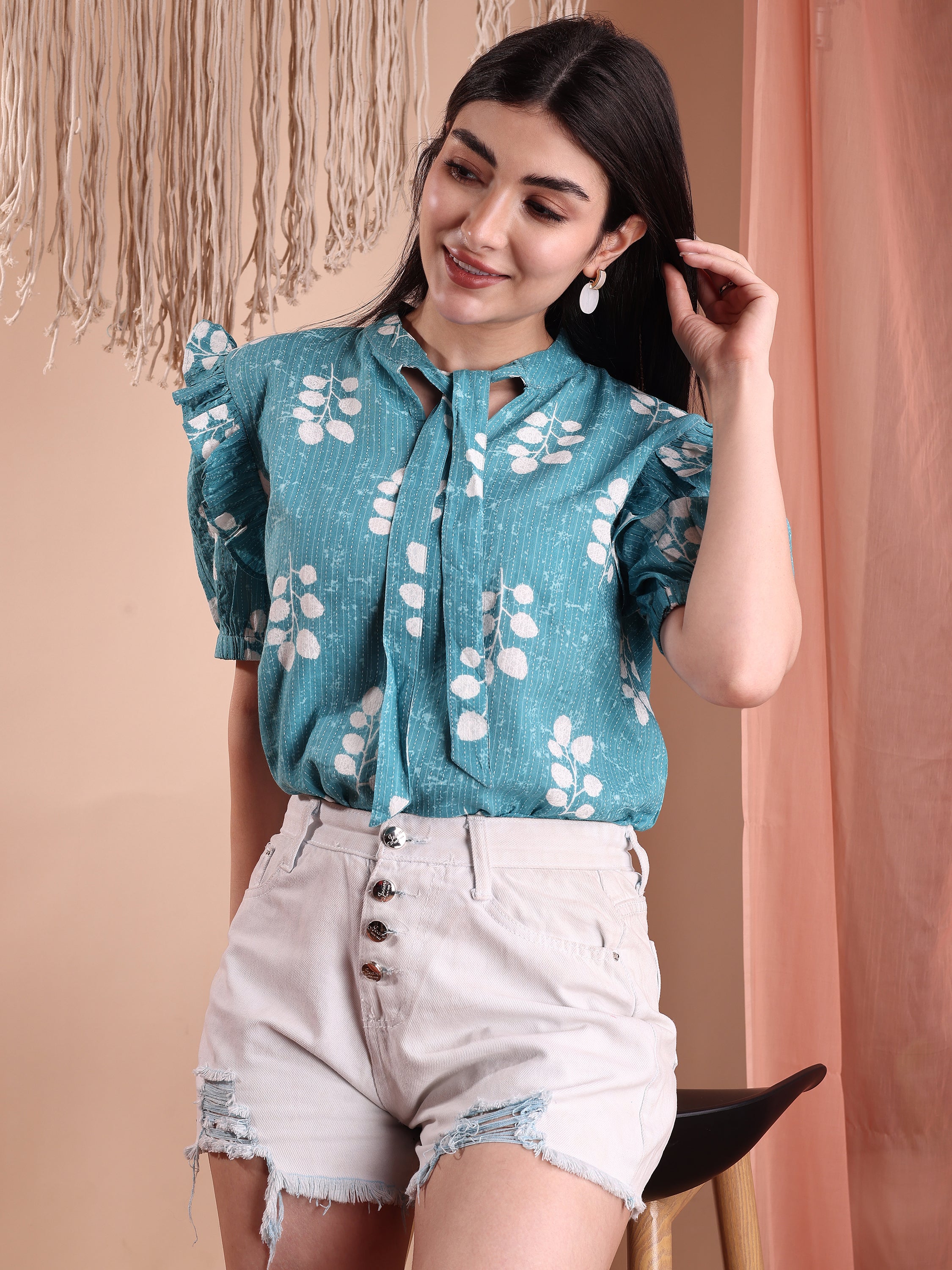 Women Floral Printed Formal Tops