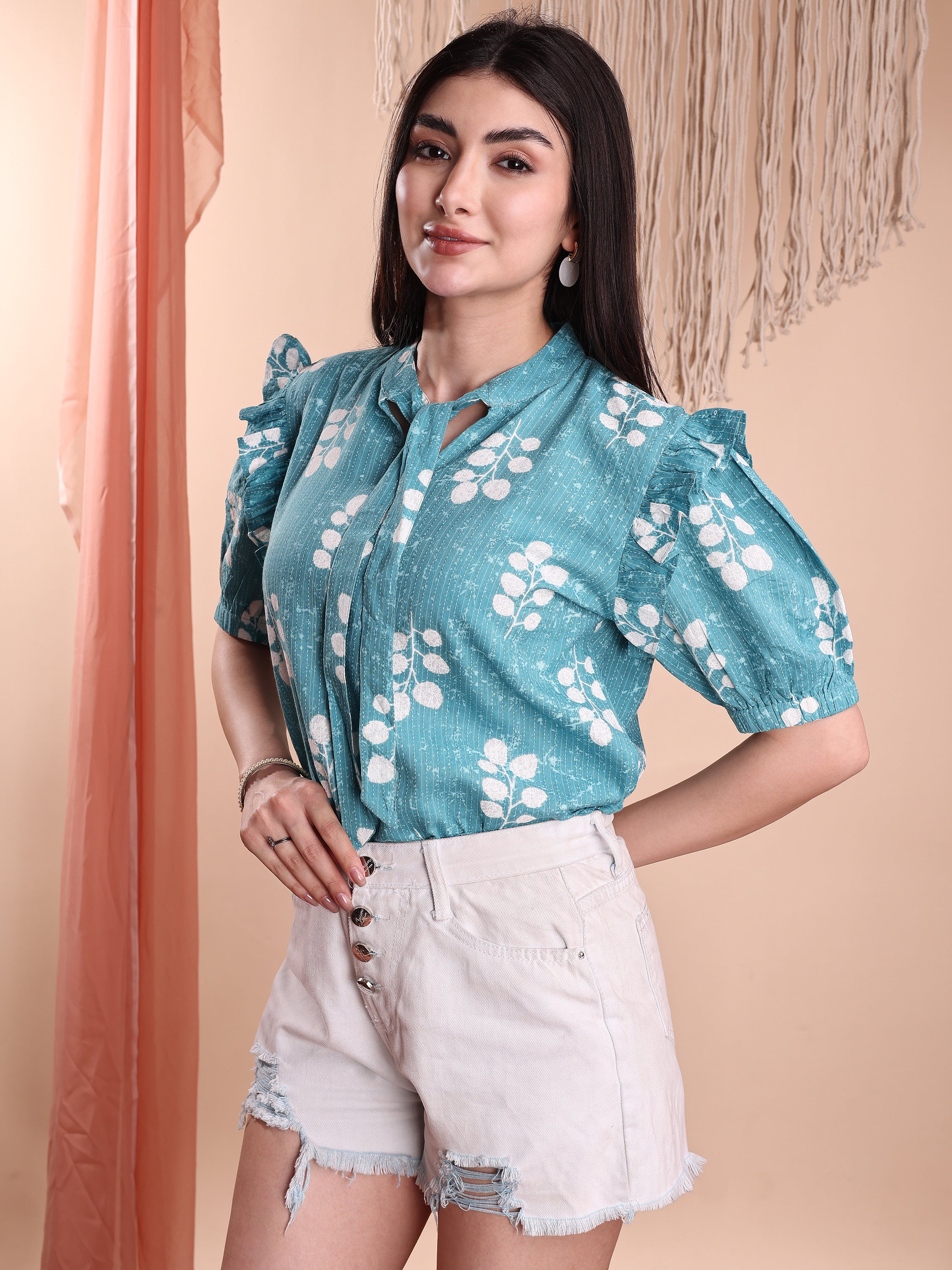Women Floral Printed Formal Tops