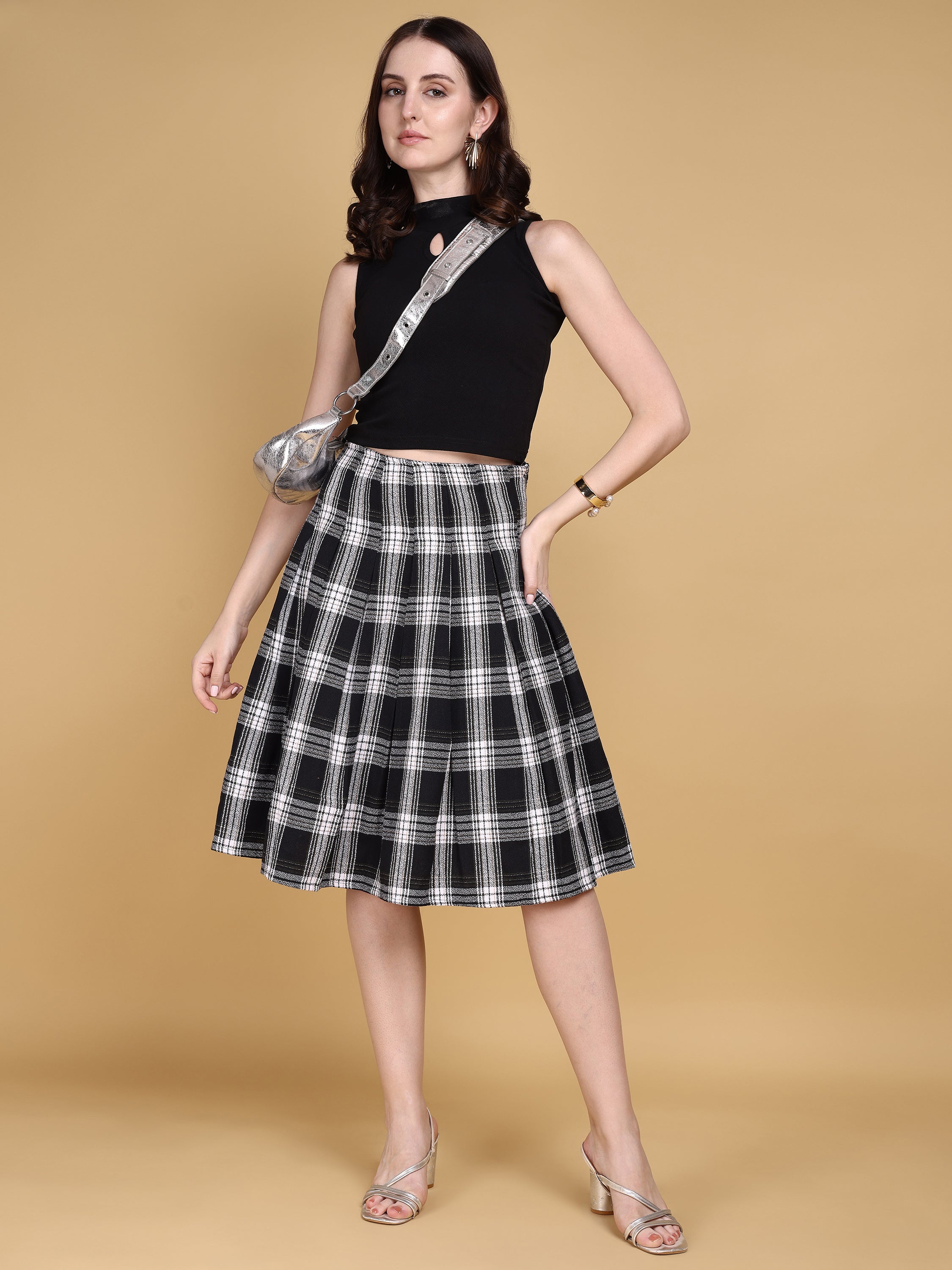 Women Flared Midi Skirt