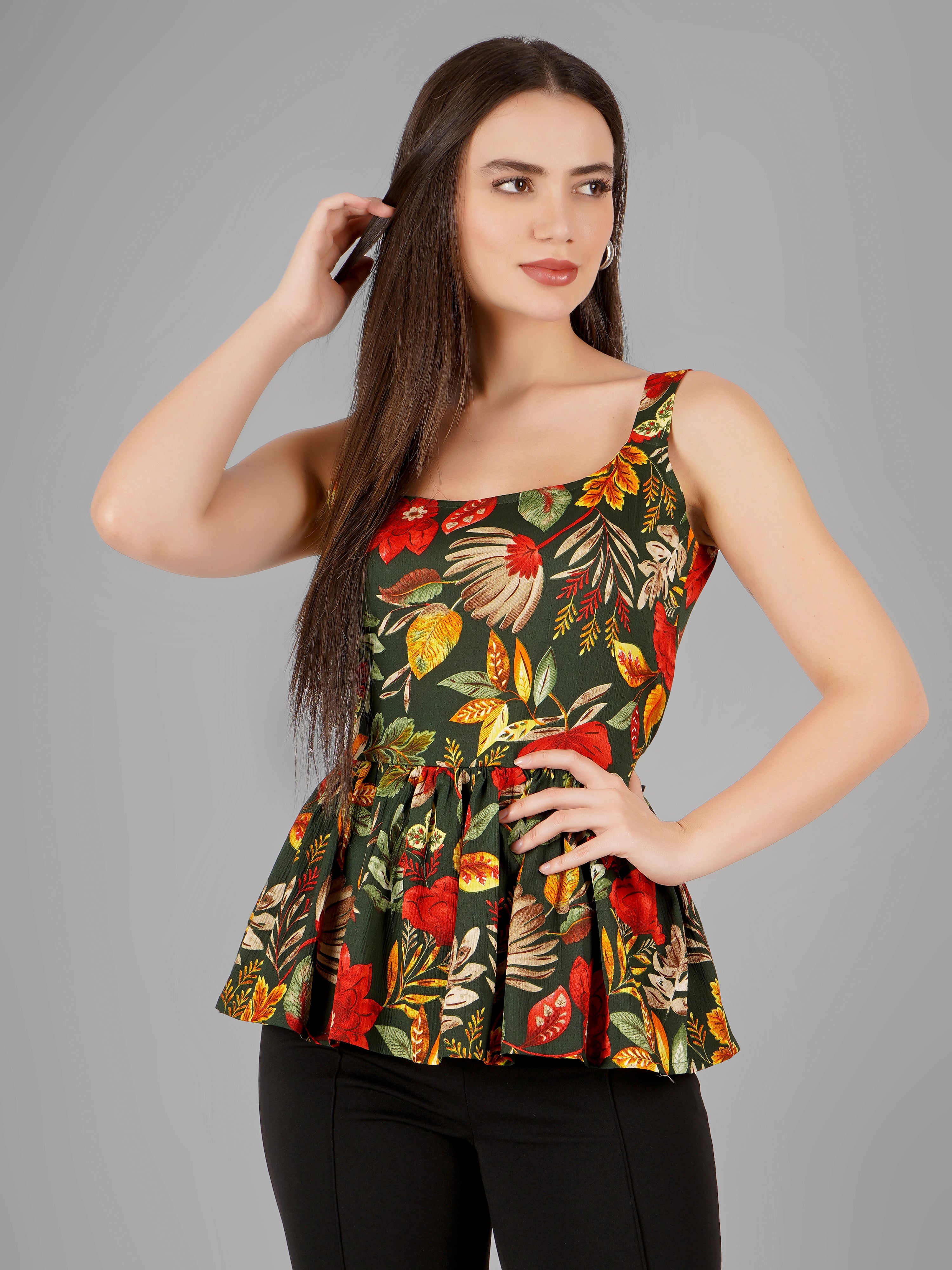Women Floral Printed Beach Wear Tops