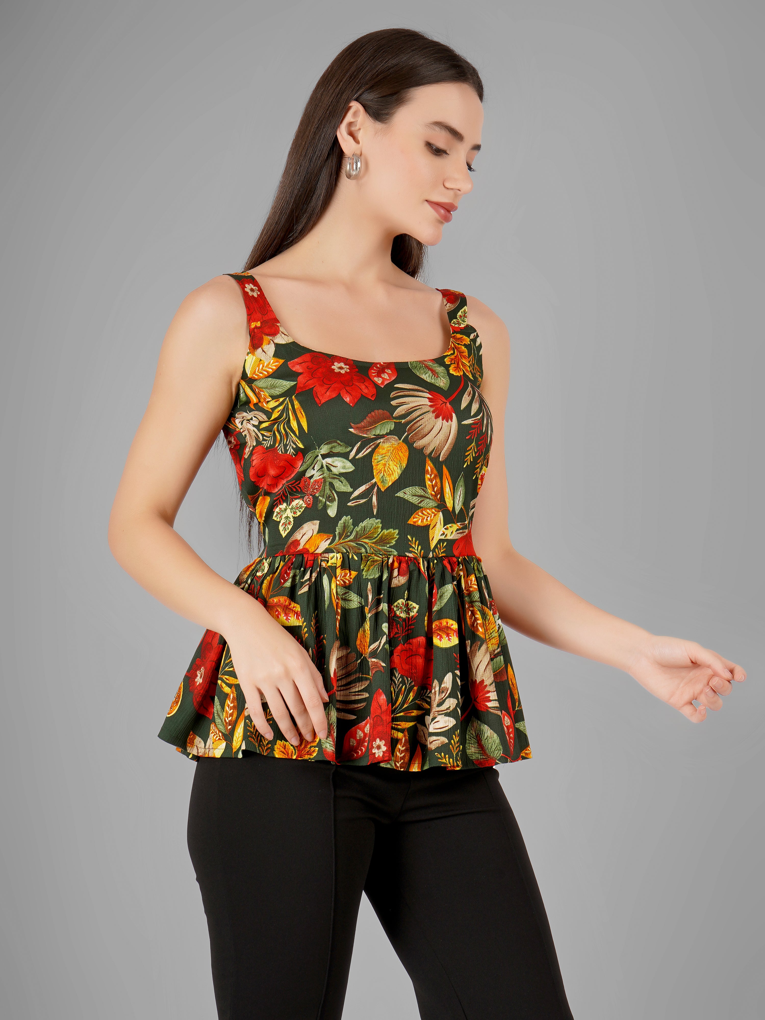 Women Floral Printed Beach Wear Tops