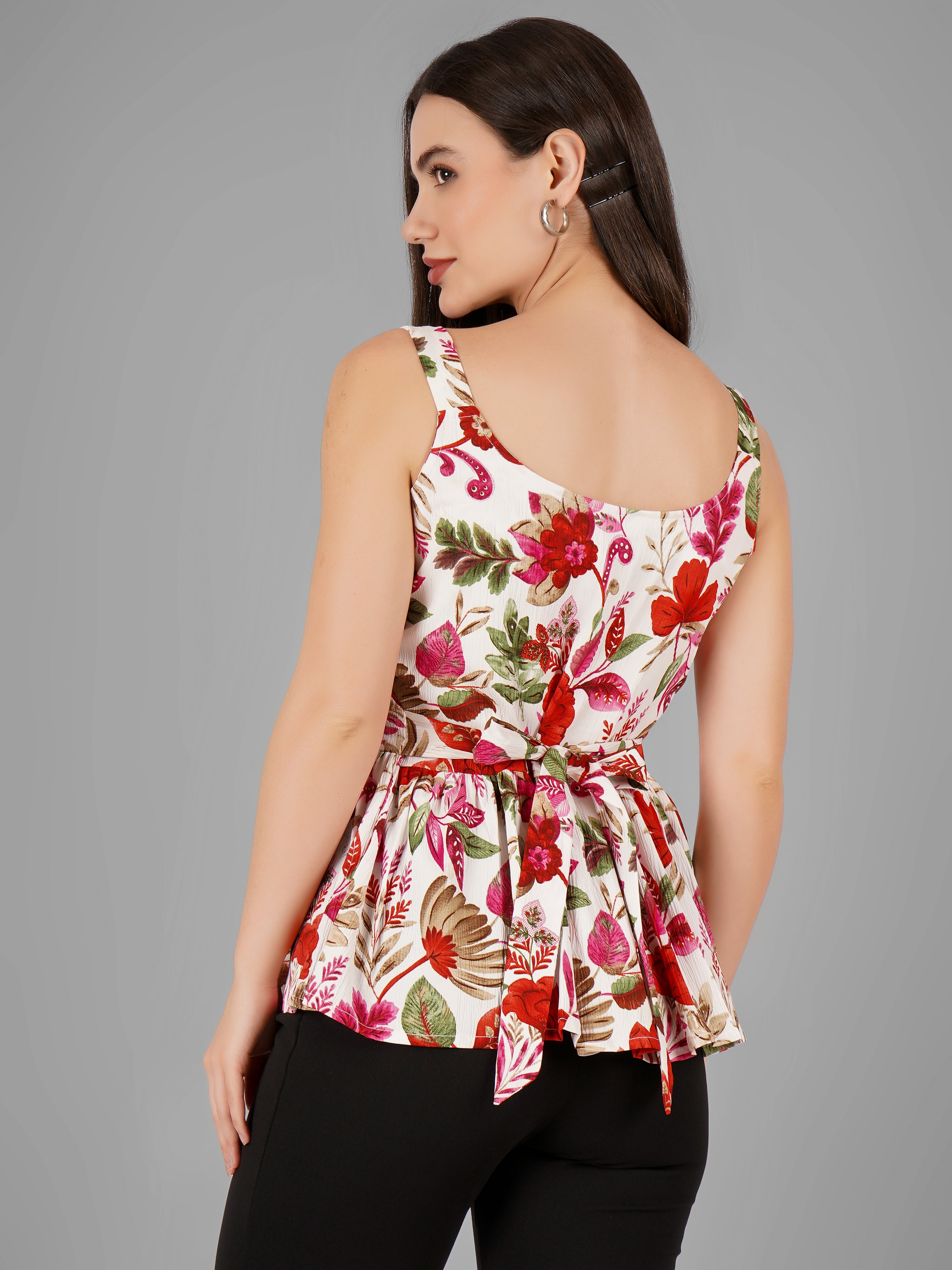 Women Floral Printed Beach Wear Tops