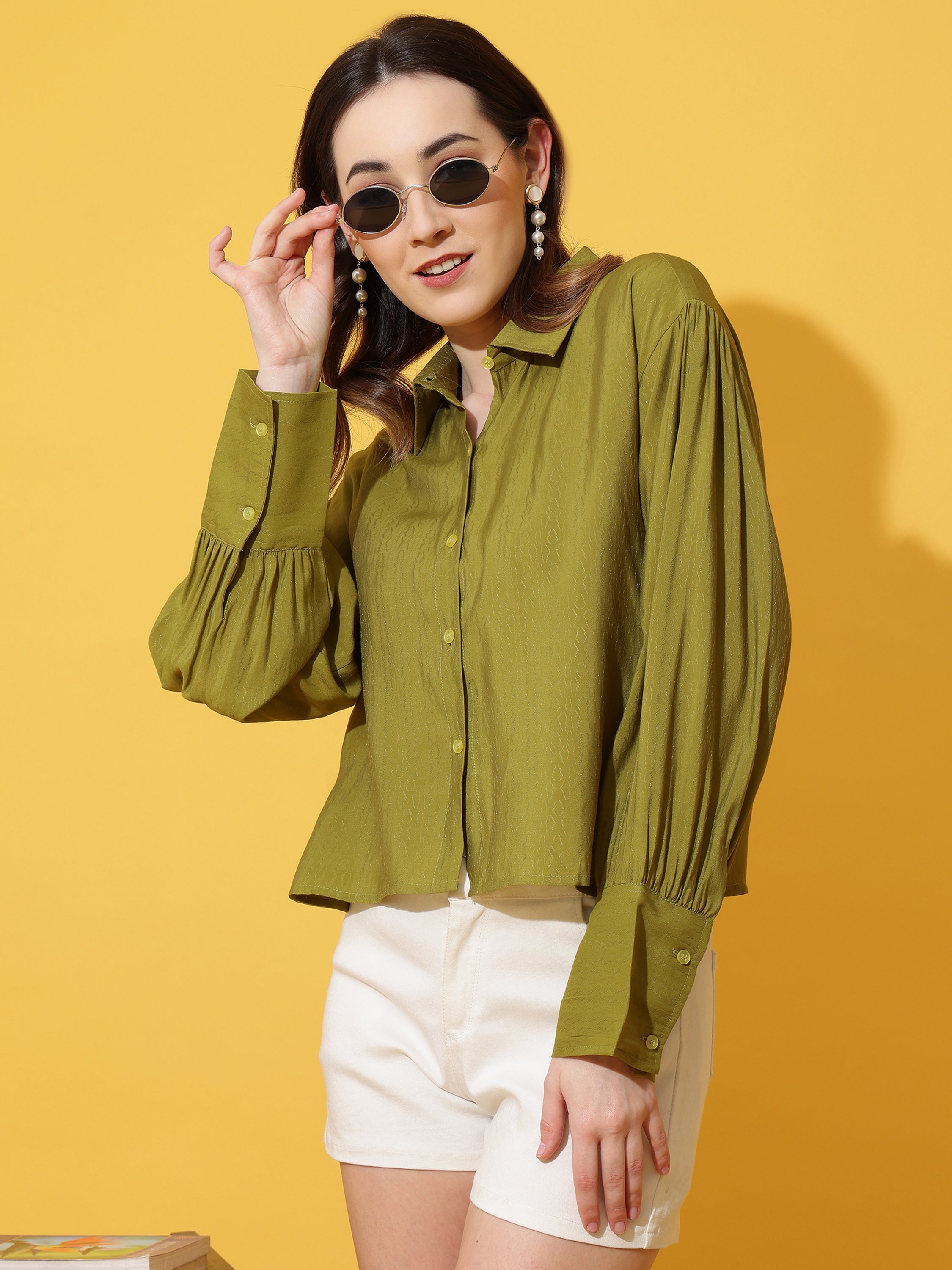 Kinjo Women Solid Formal Shirts