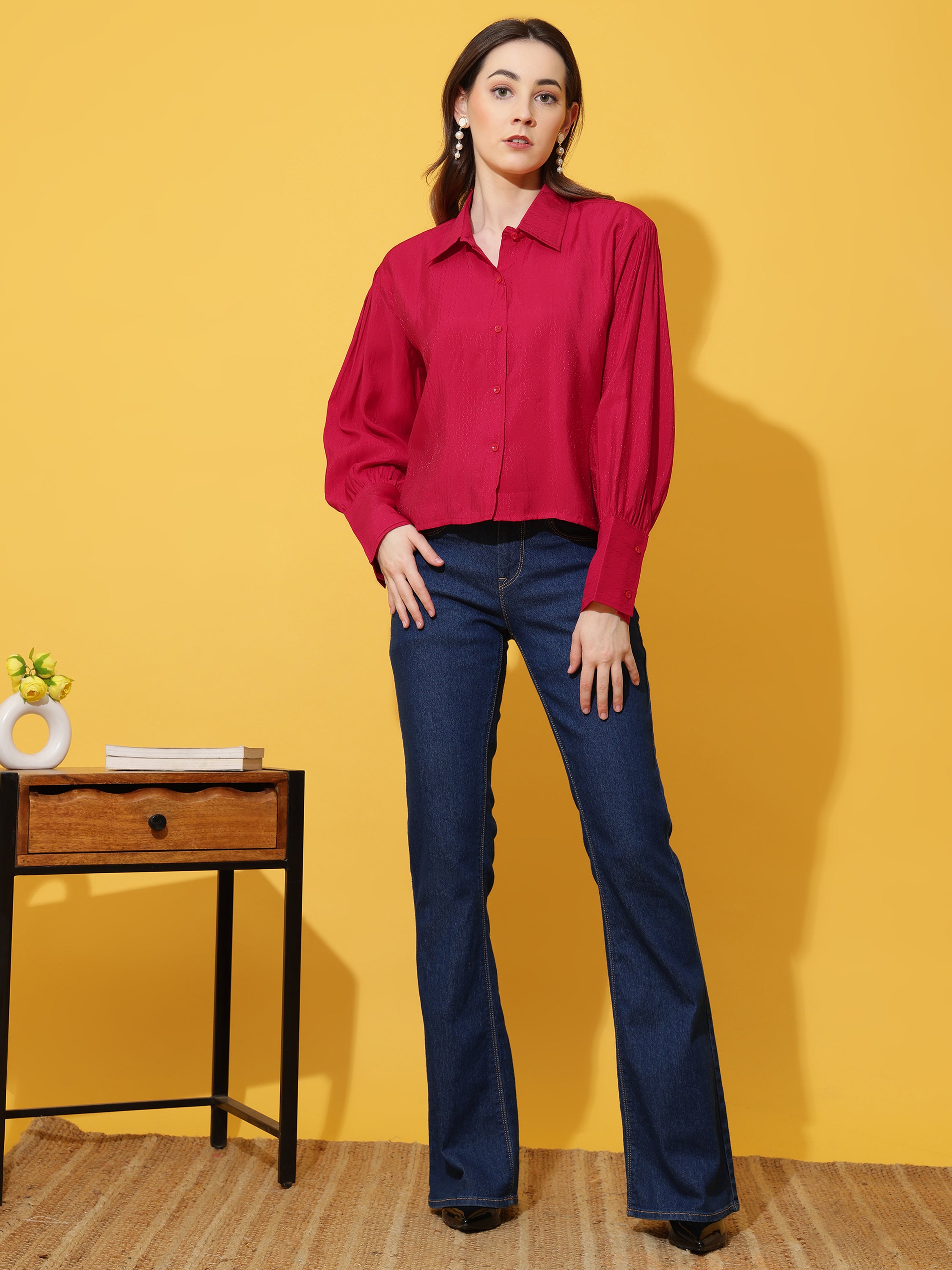 Kinjo Women Solid Formal Shirts