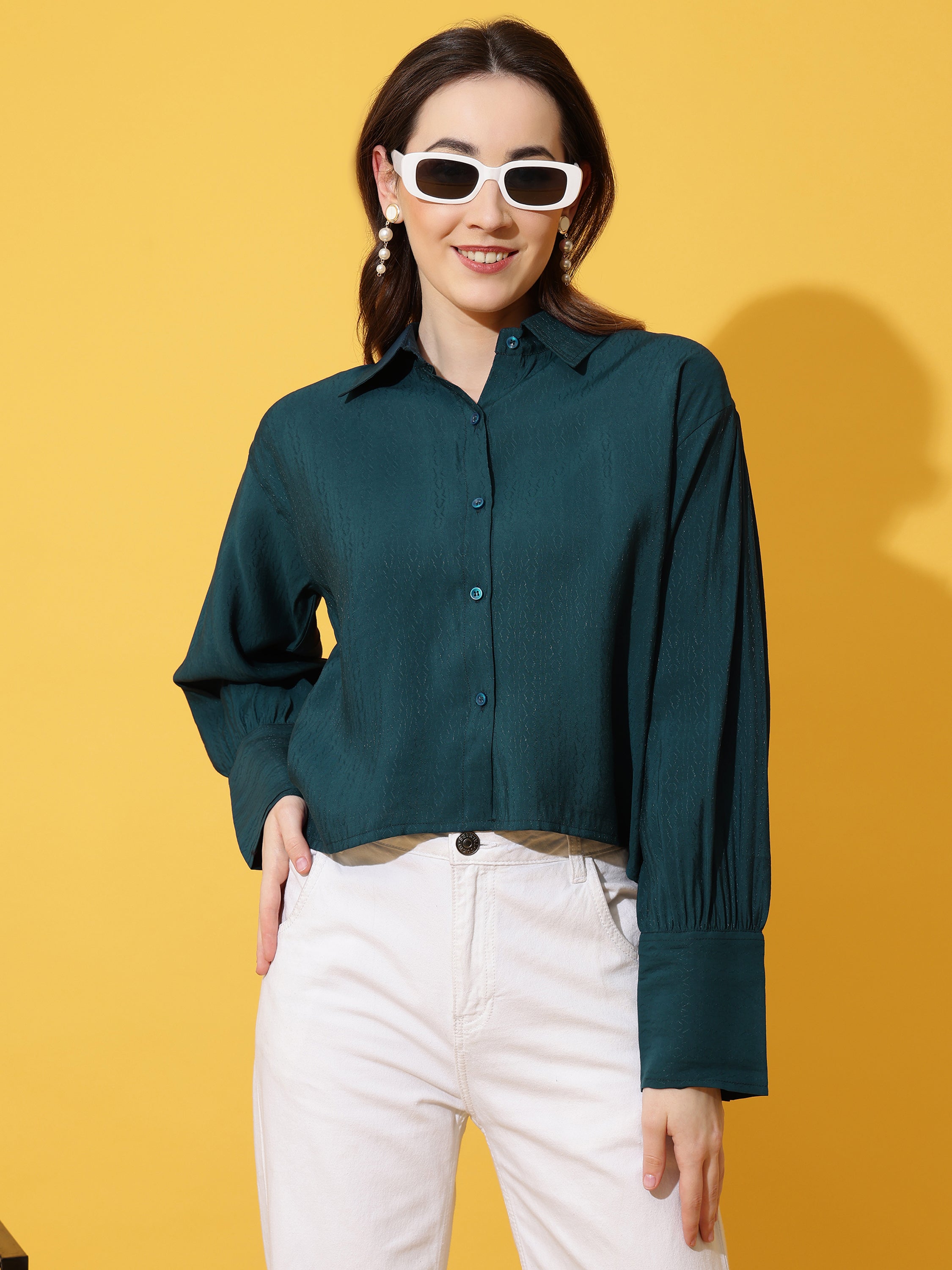 Kinjo Women Solid Formal Shirts