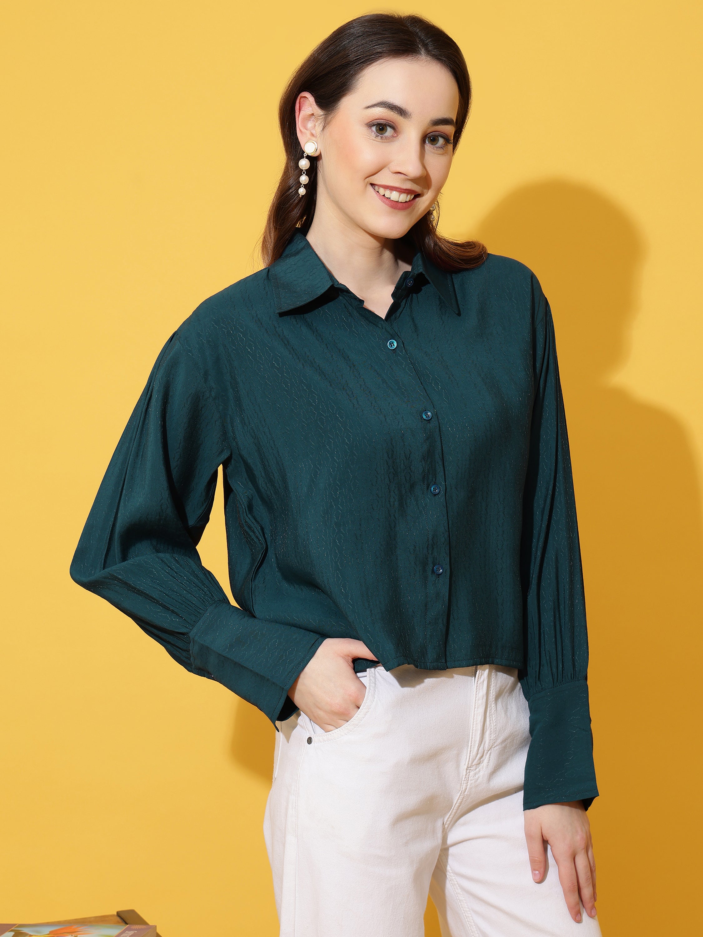 Kinjo Women Solid Formal Shirts