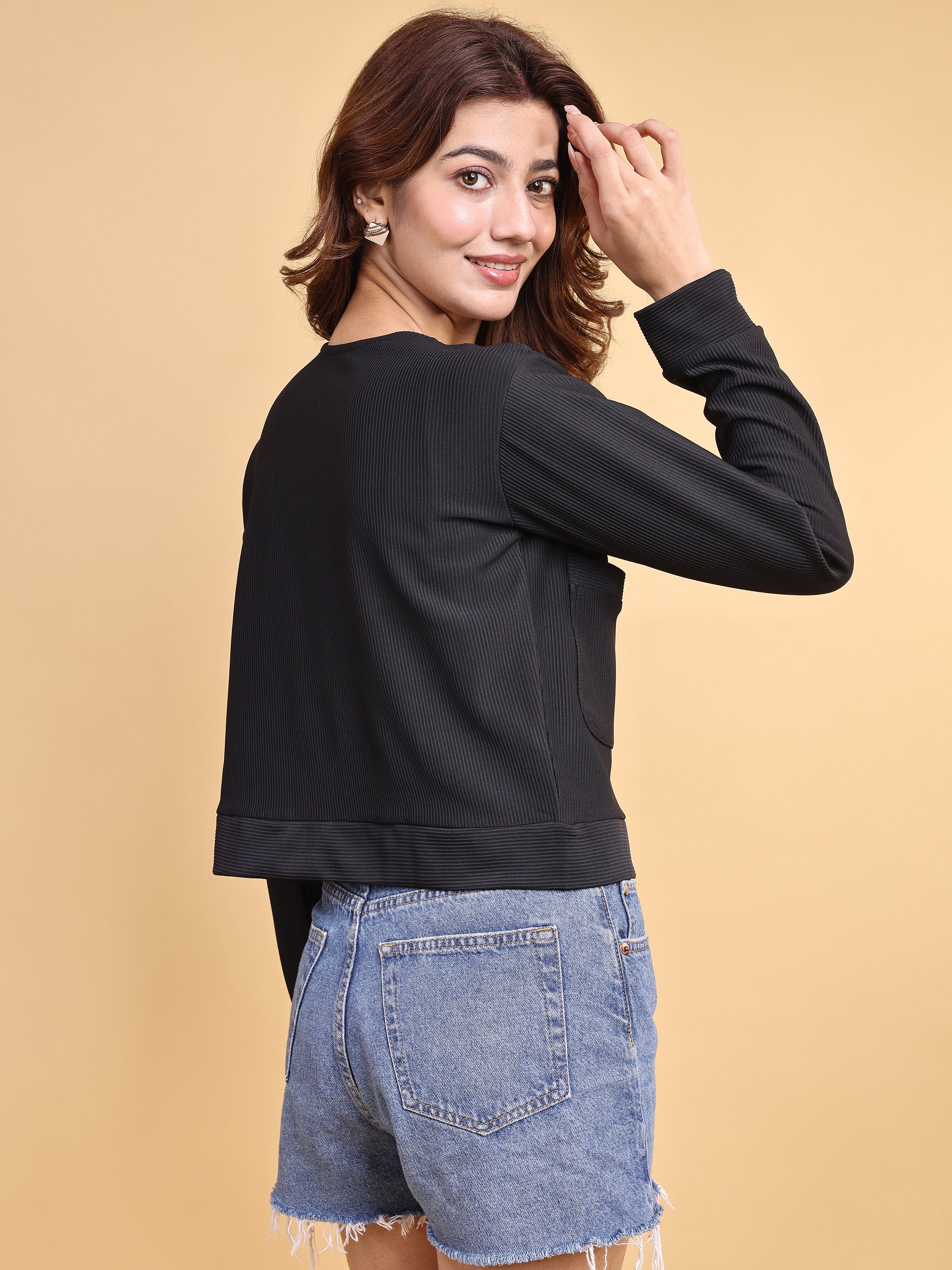 Women Solid Cardigan Top