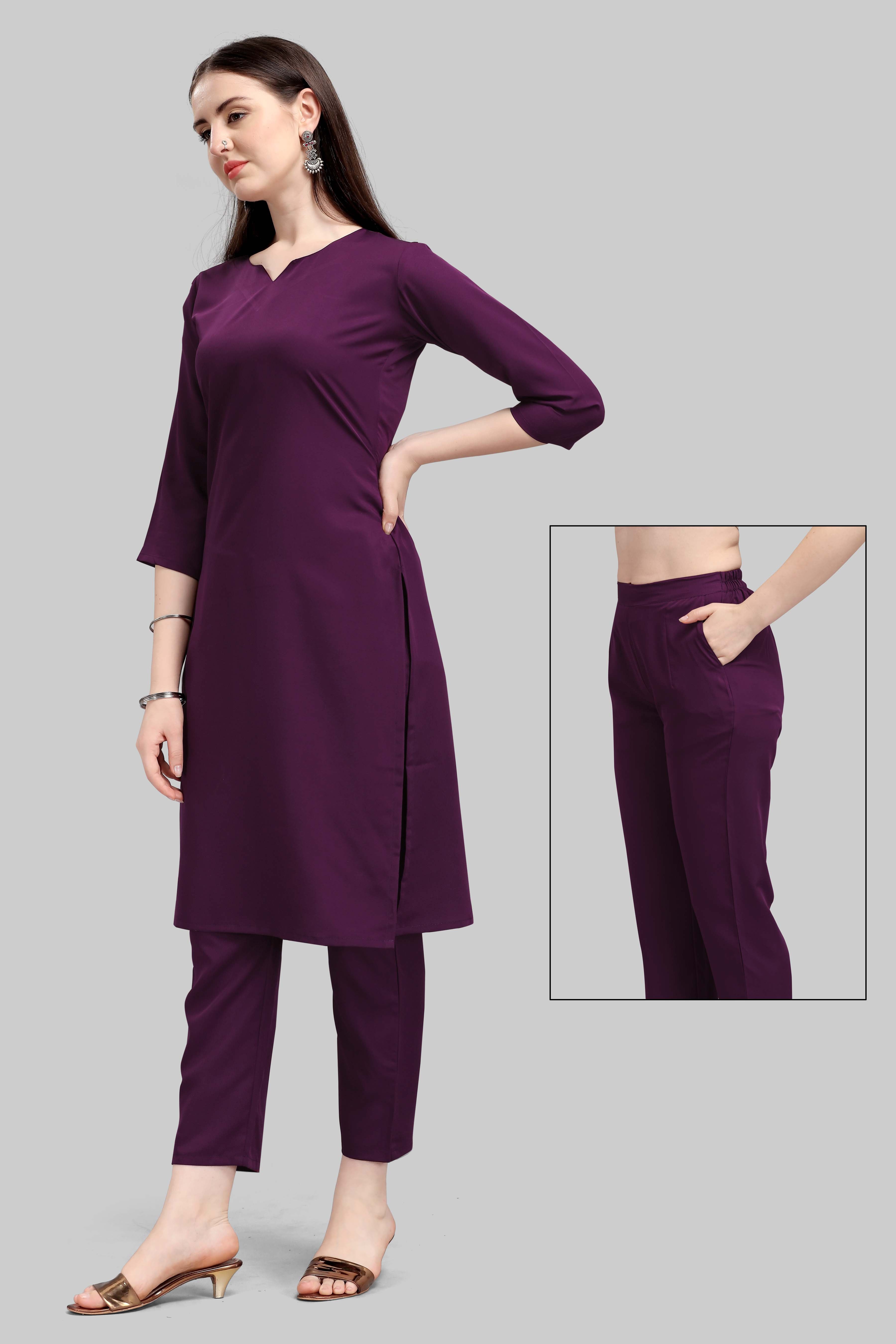 Women Solid Formal Kurta Pant