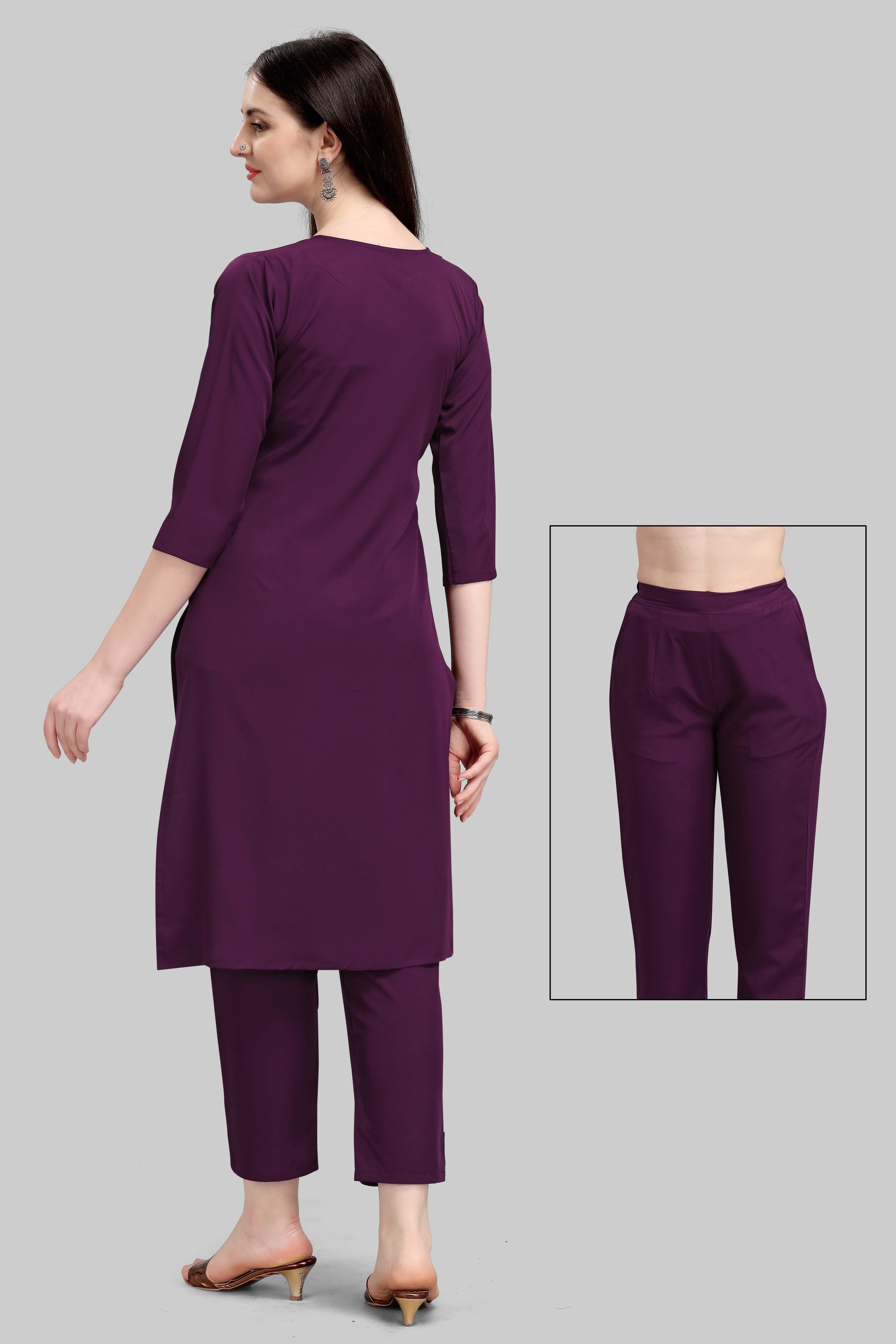 Women Solid Formal Kurta Pant