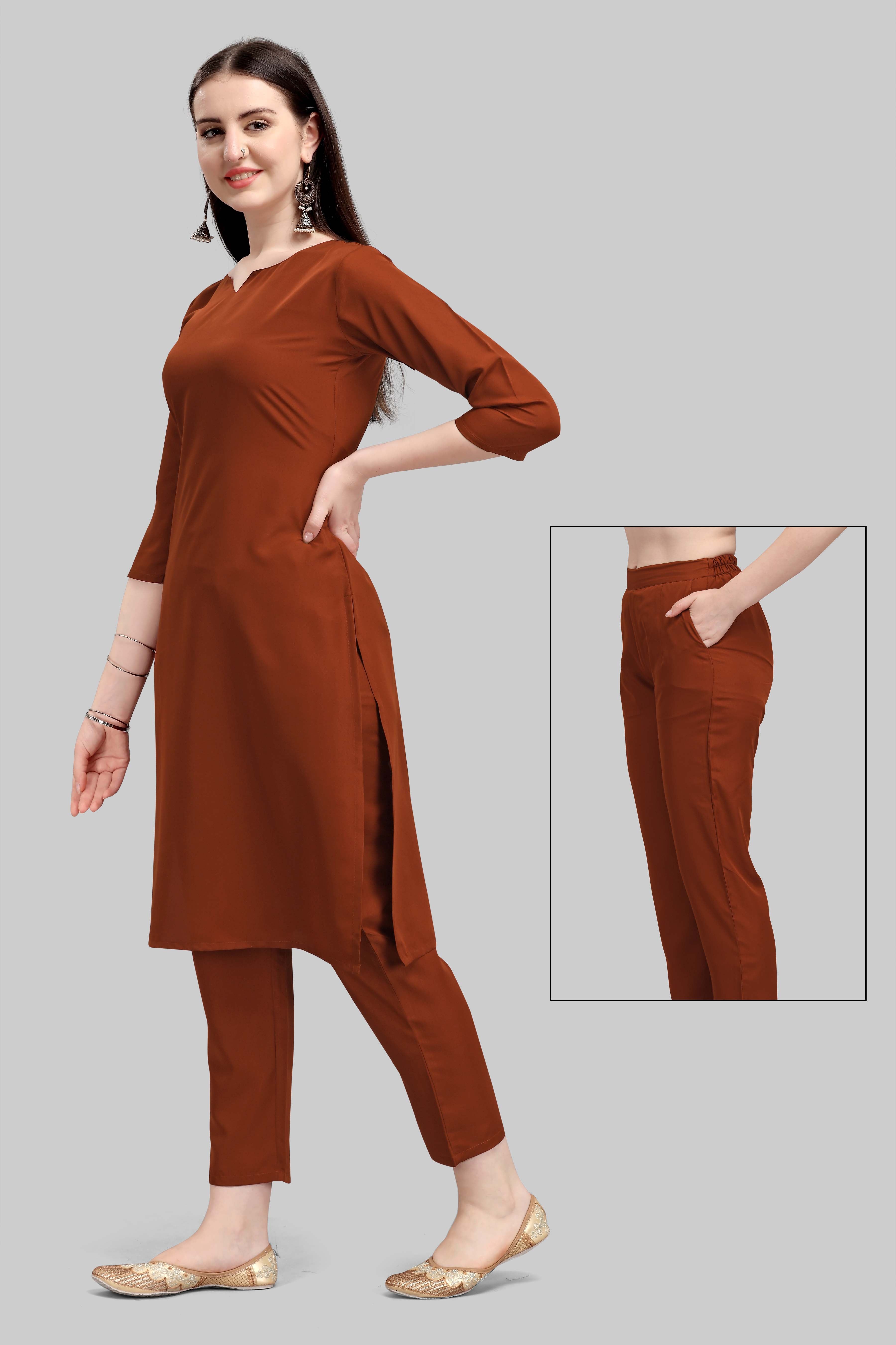 Women Solid Formal Kurta Pant