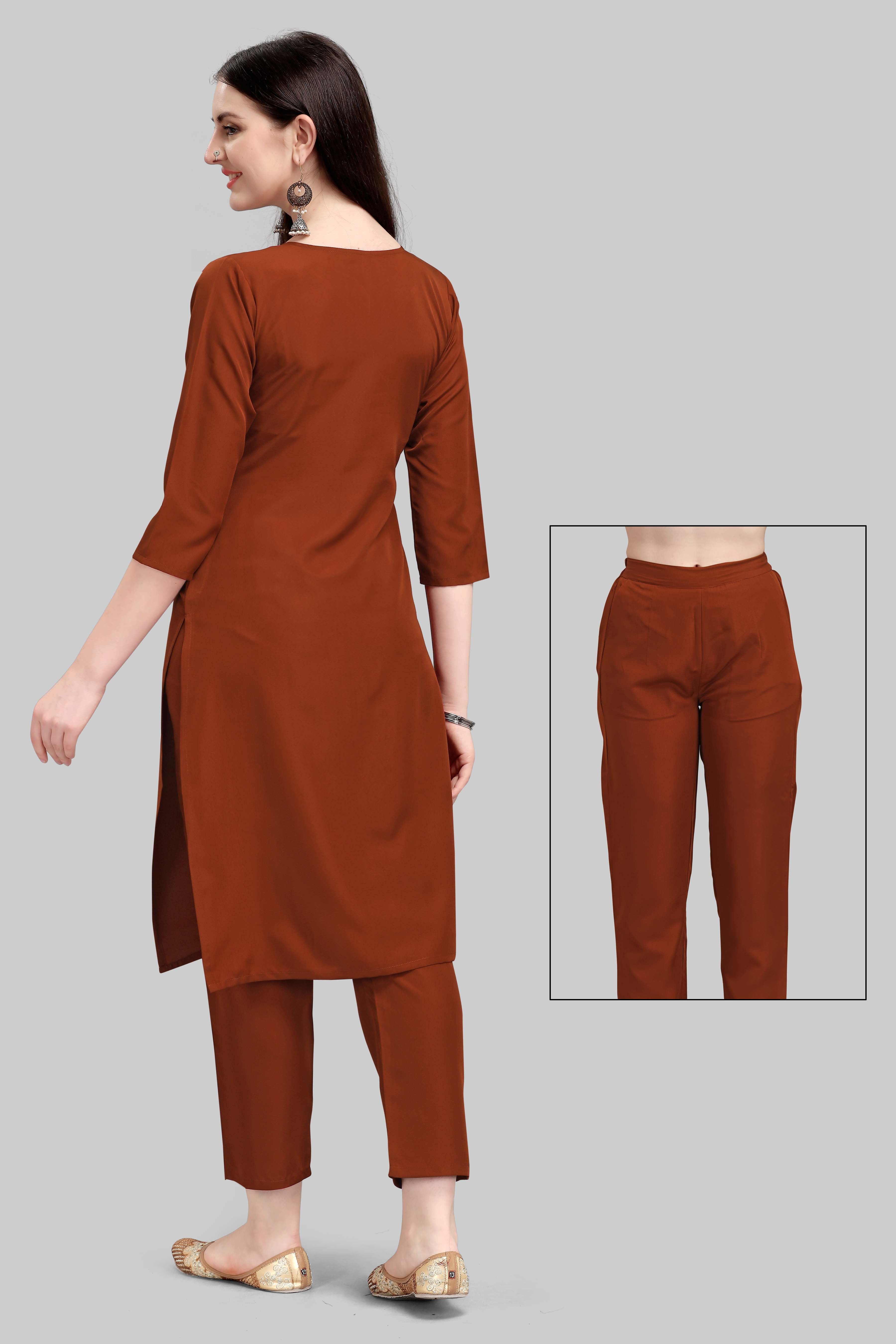 Women Solid Formal Kurta Pant