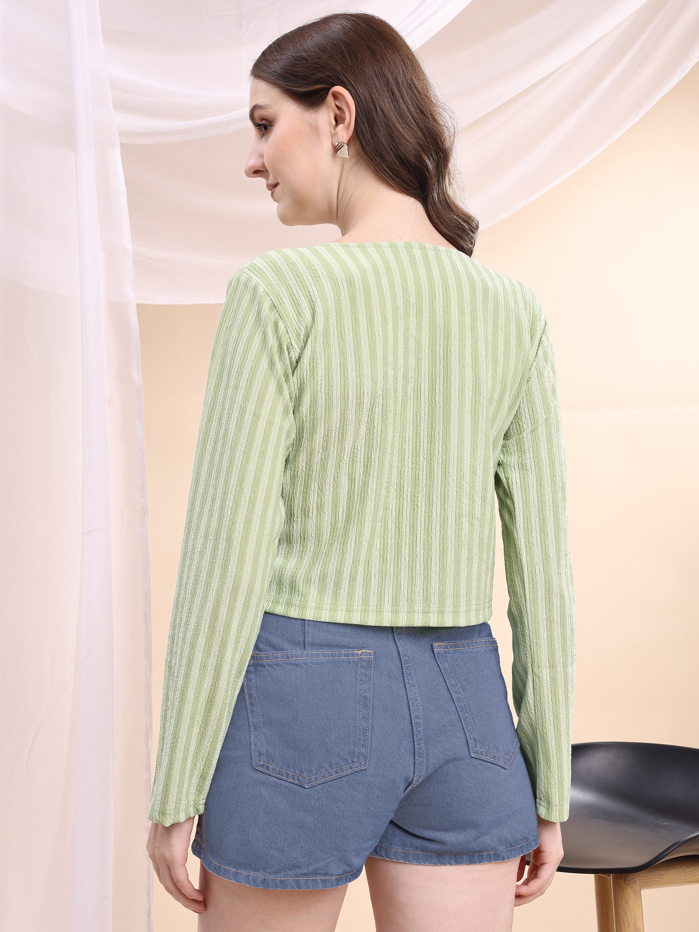 Women Striped Formal Tops