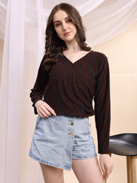 Women Striped Formal Tops