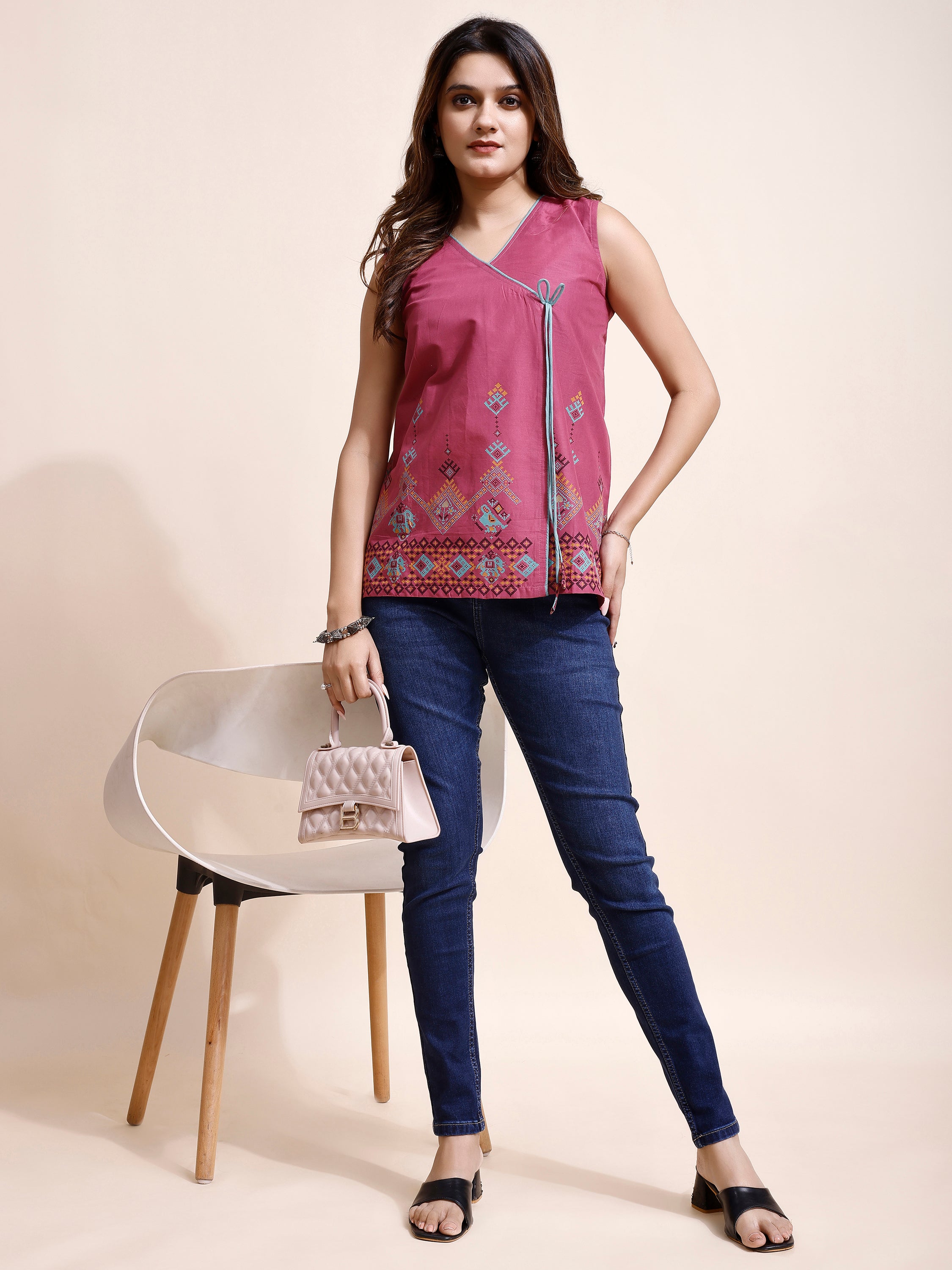 Women Angrakha Style Top