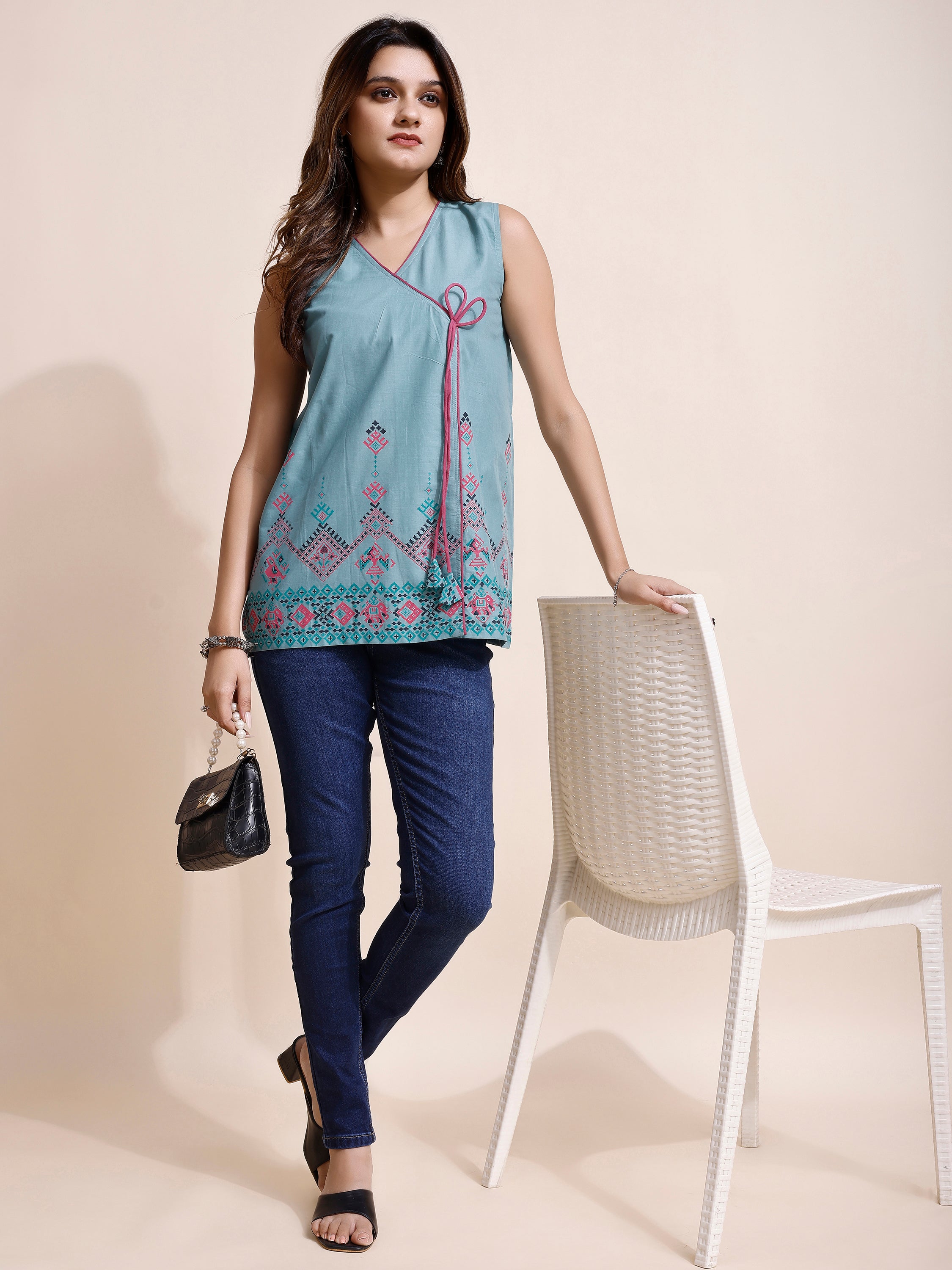 Women Angrakha Style Top