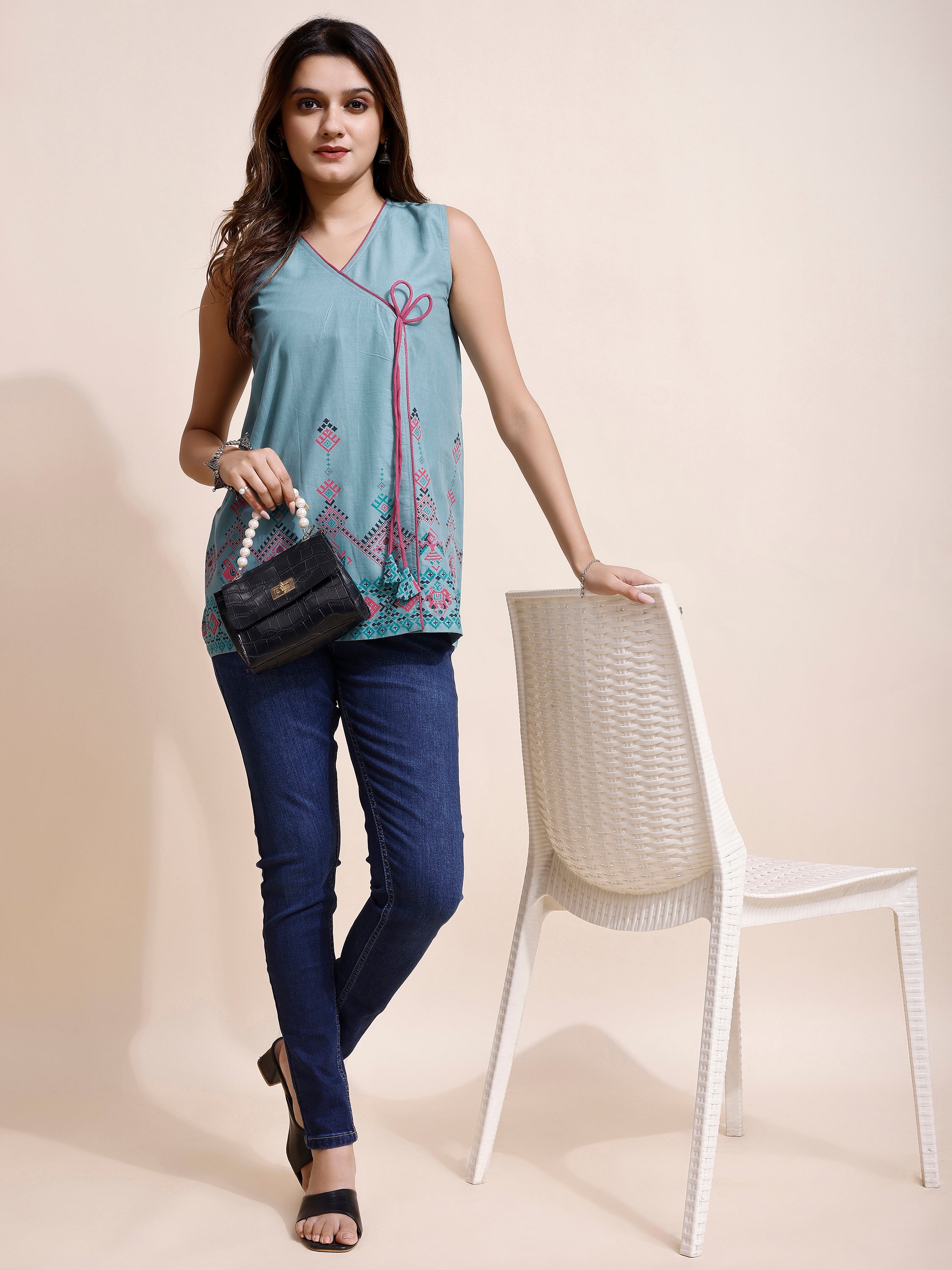 Women Angrakha Style Top